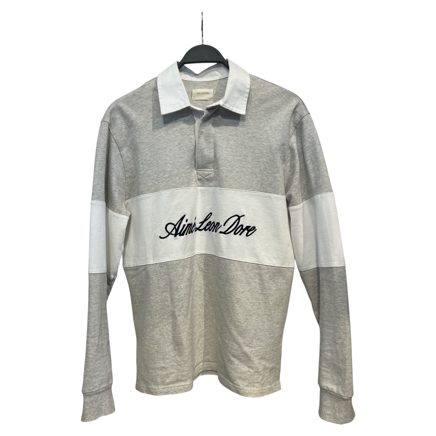 AIME LEON DORE/Polo Shirt/M/Cotton/WHT/SCRIPT view 1