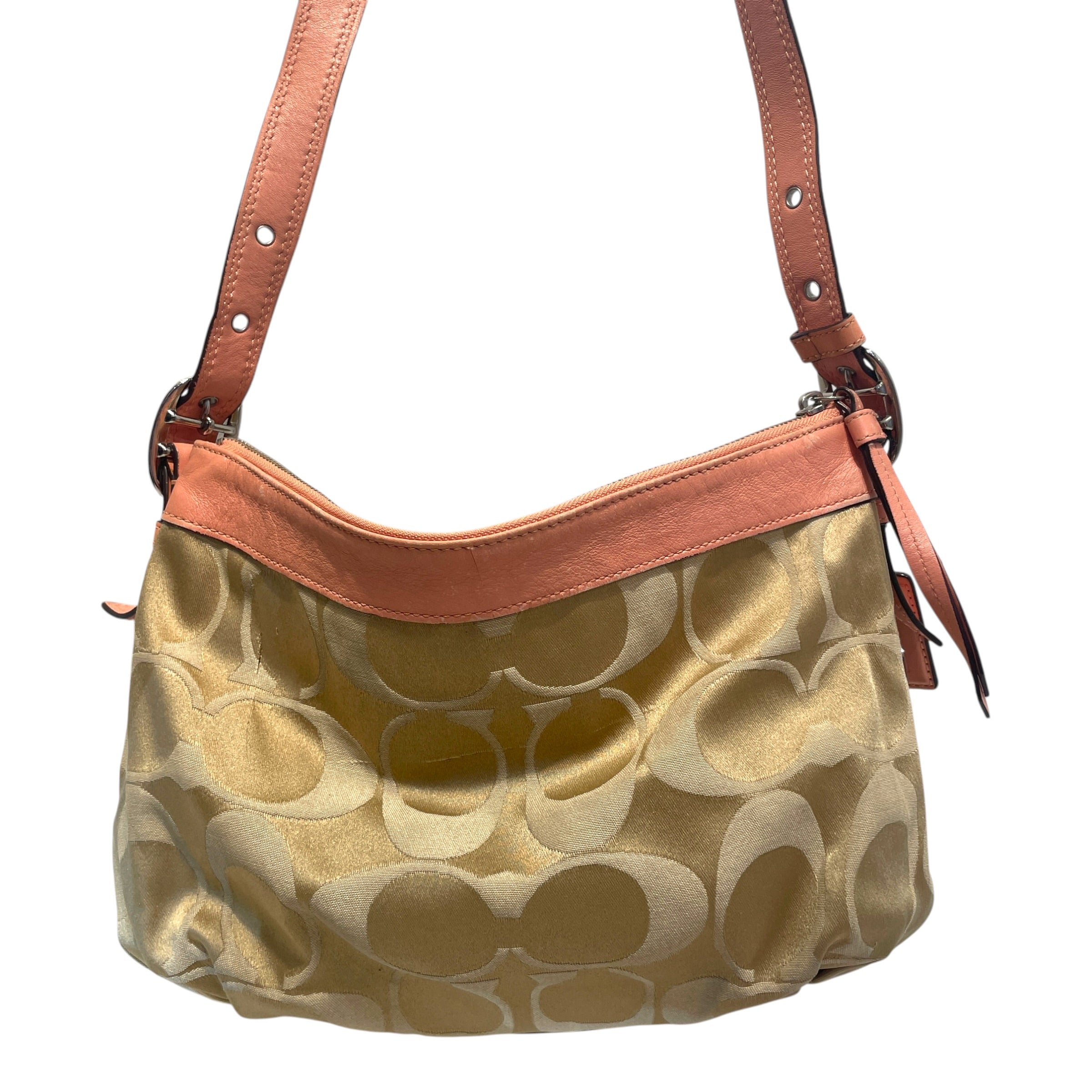 COACH/Hand Bag/Leather/PNK/Cotton Monogram Hobo Bag view 3