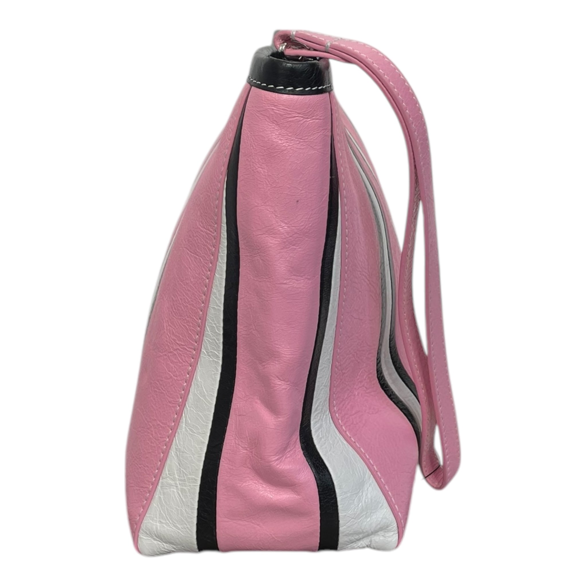 BALENCIAGA/Bag/OS/Stripe/Leather/PNK/Pink Blk Wht Stripe Bag view 4