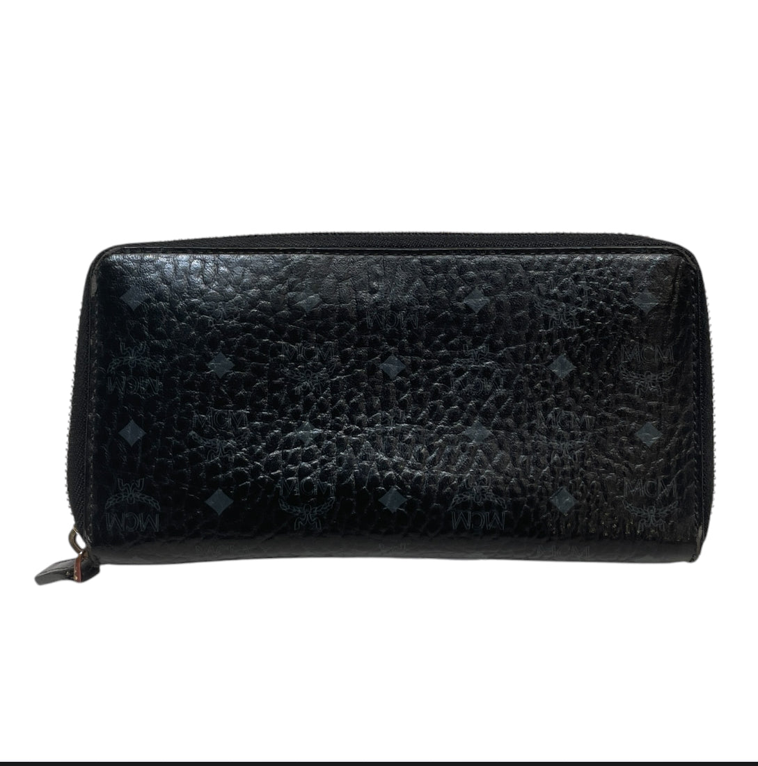 MCM/Long Wallet/Monogram/Leather/BLK/L's/blk gry view 2