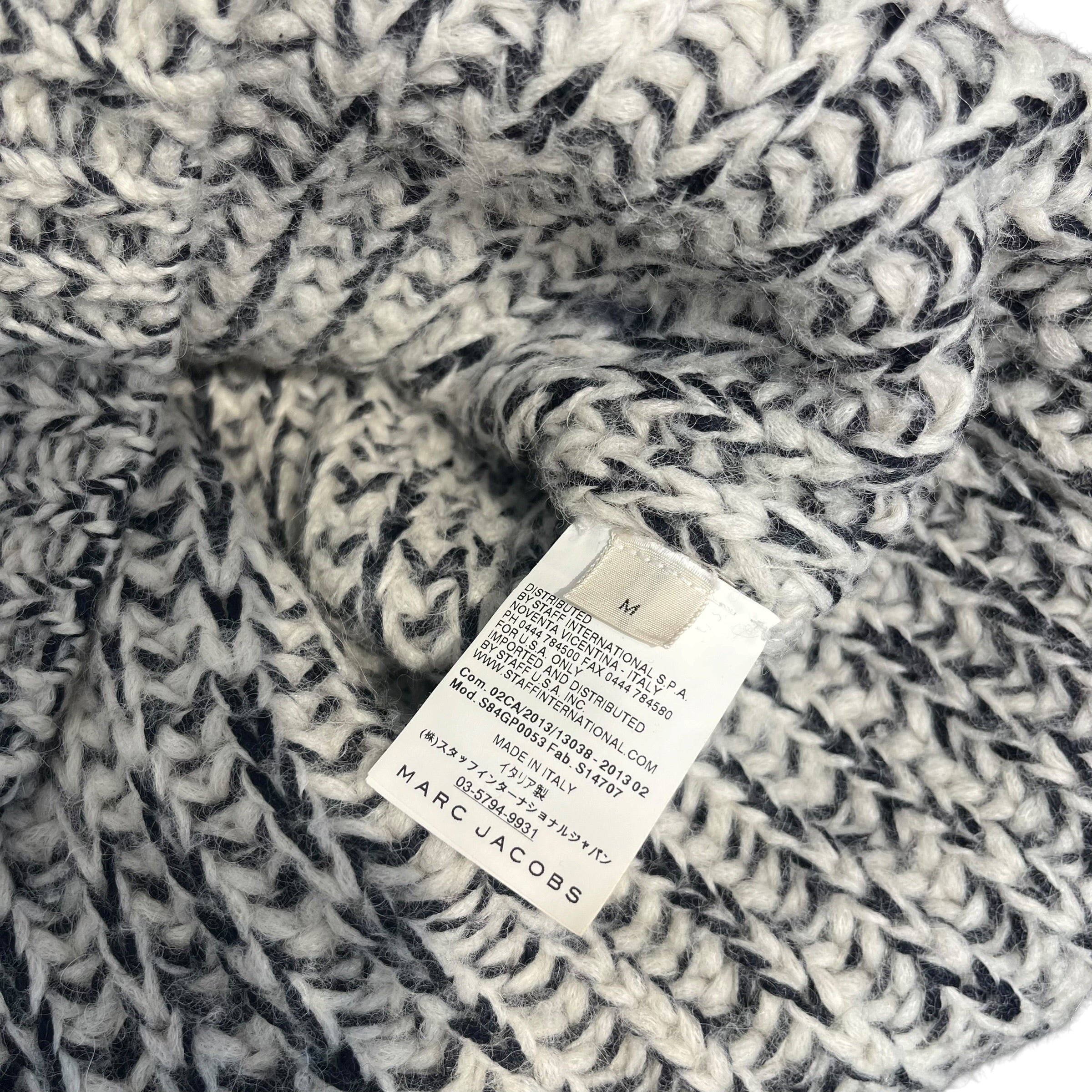 MARC JACOBS/Sweater/M/Wool/WHT/WHITE GRAY WOOL SWEATER view 4