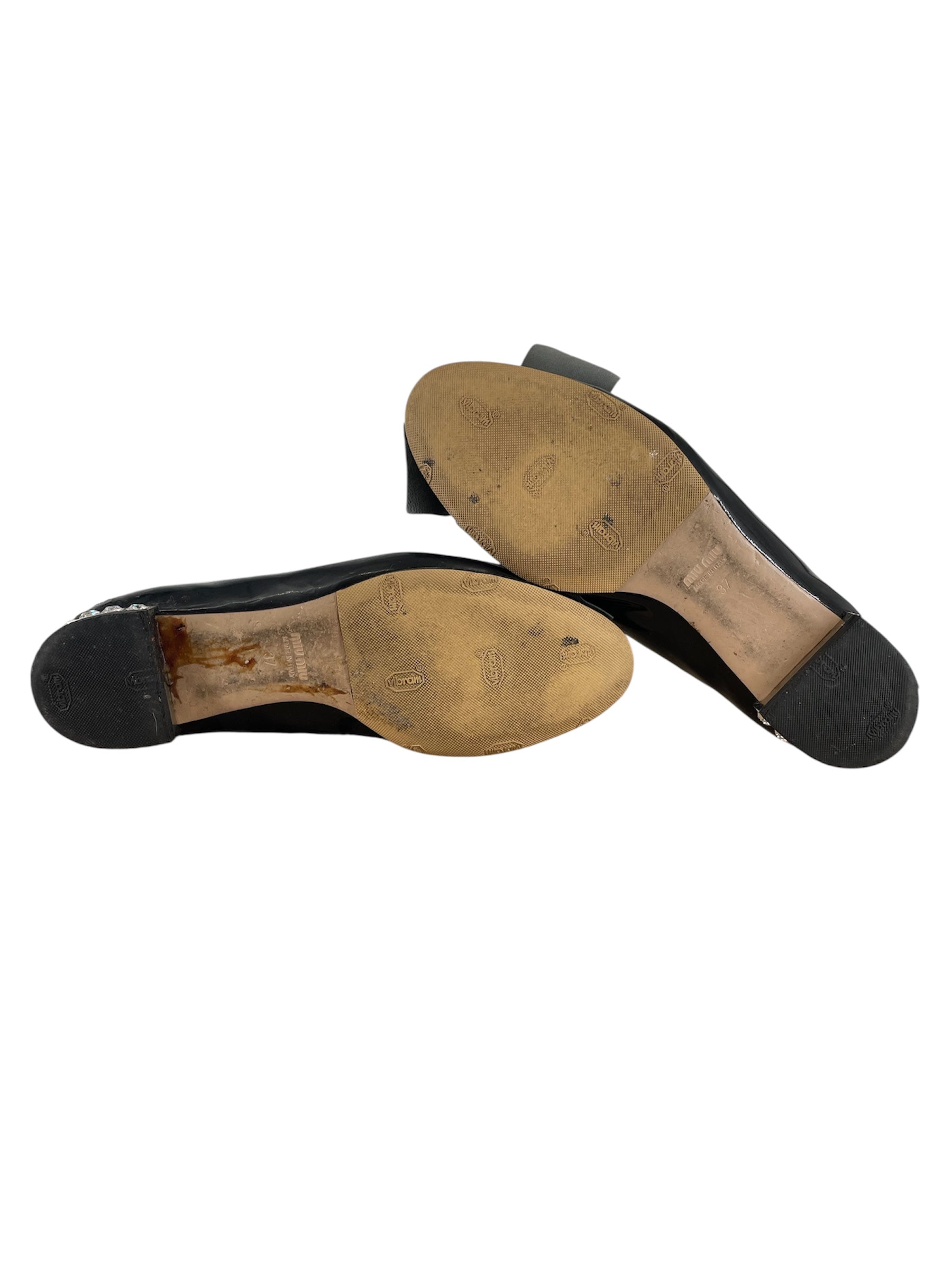 MIU MIU/Flat Shoes/EU 37/BLK/BOWS view 6