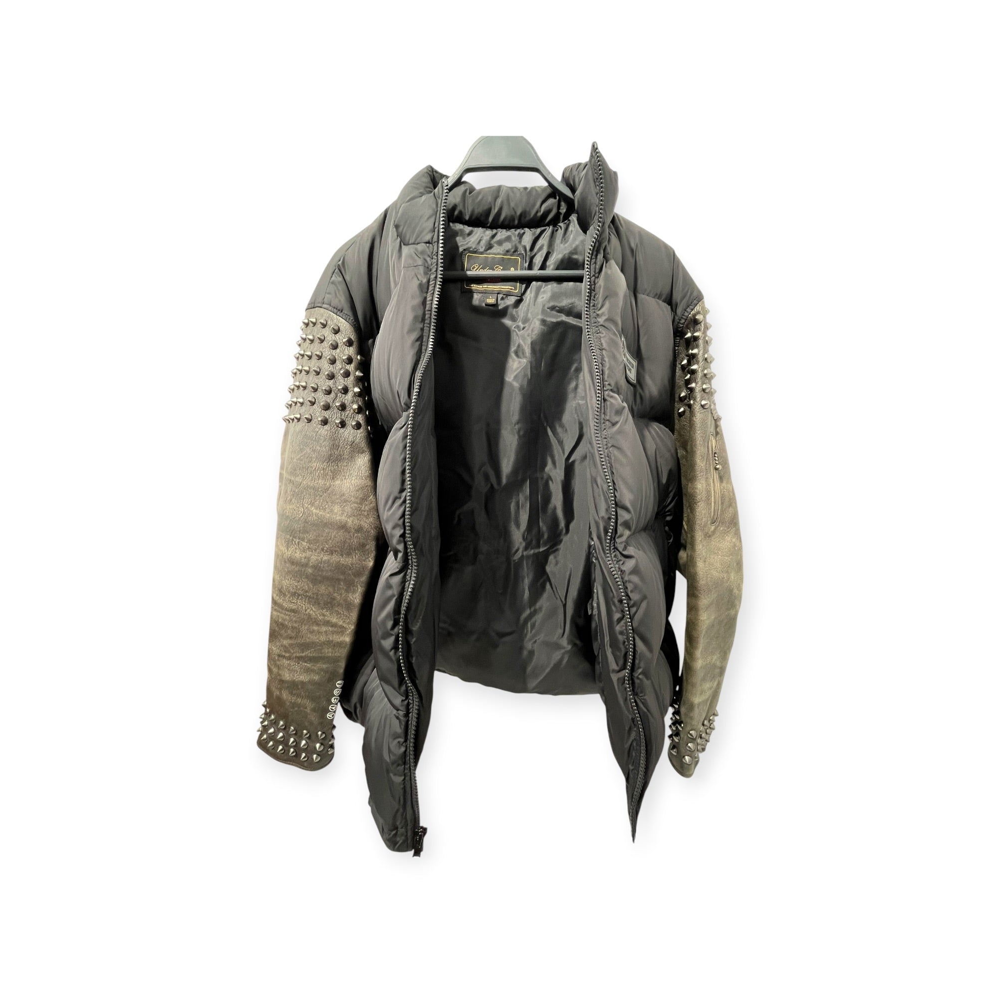 Supreme/UNDERCOVER/Puffer Jkt/L/Nylon/BLK/LEATHER SLEEVE PUFFER view 6