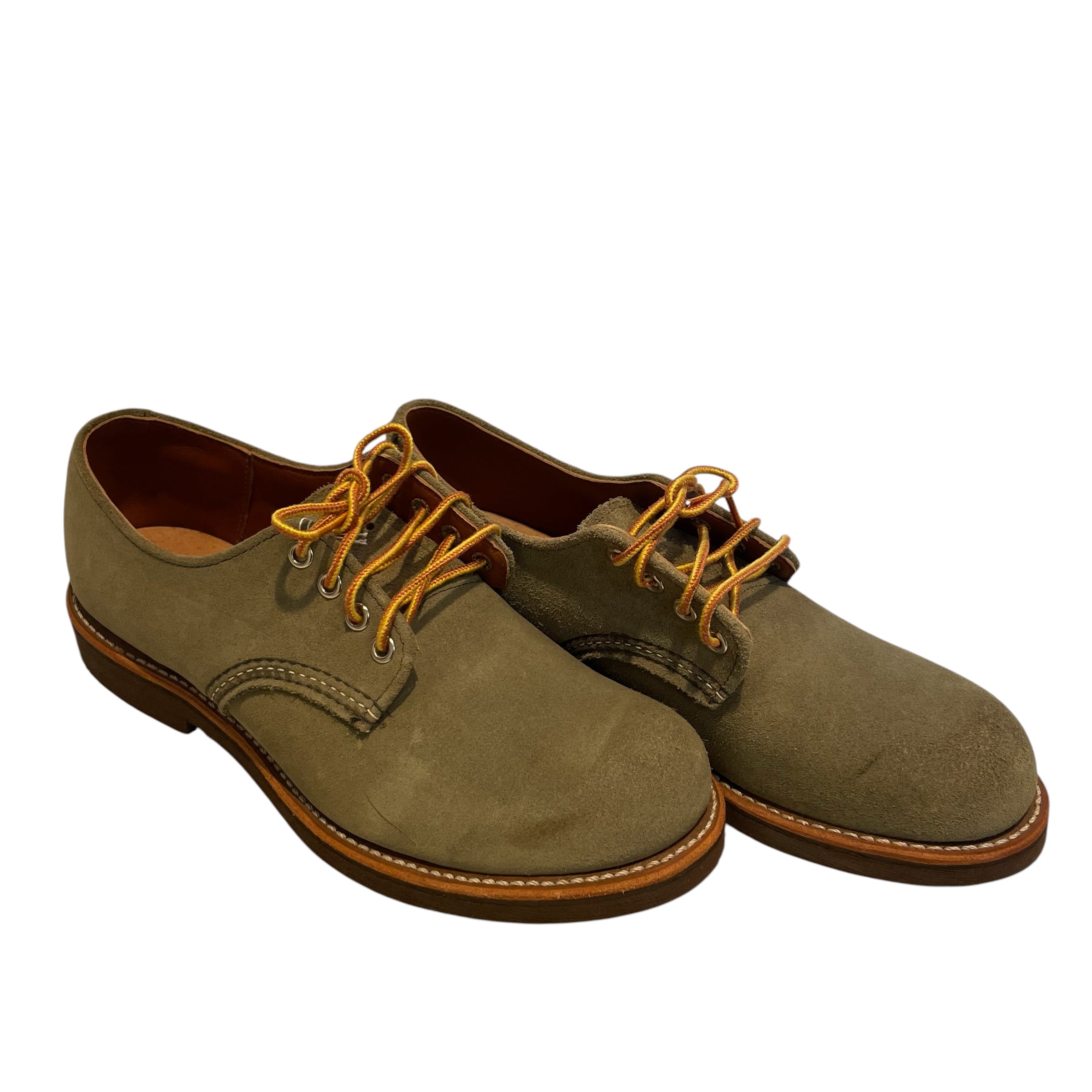 RED WING/Shoes/US 7.5/Suede/KHK/STRIPE YELLOW LACES view 1