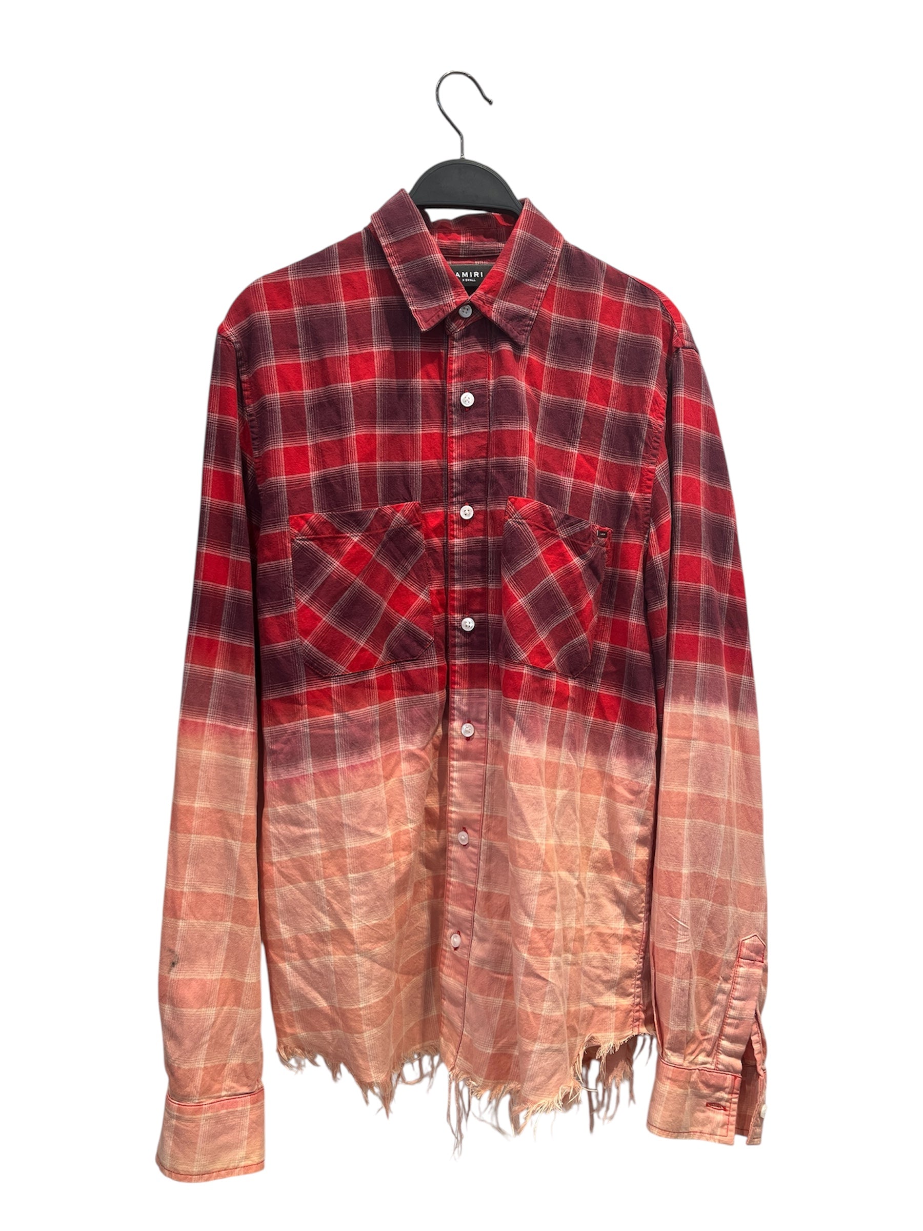 AMIRI/Flannel Shirt/XS/Cotton/RED/RED/PNK FADED FLANNEL view 1