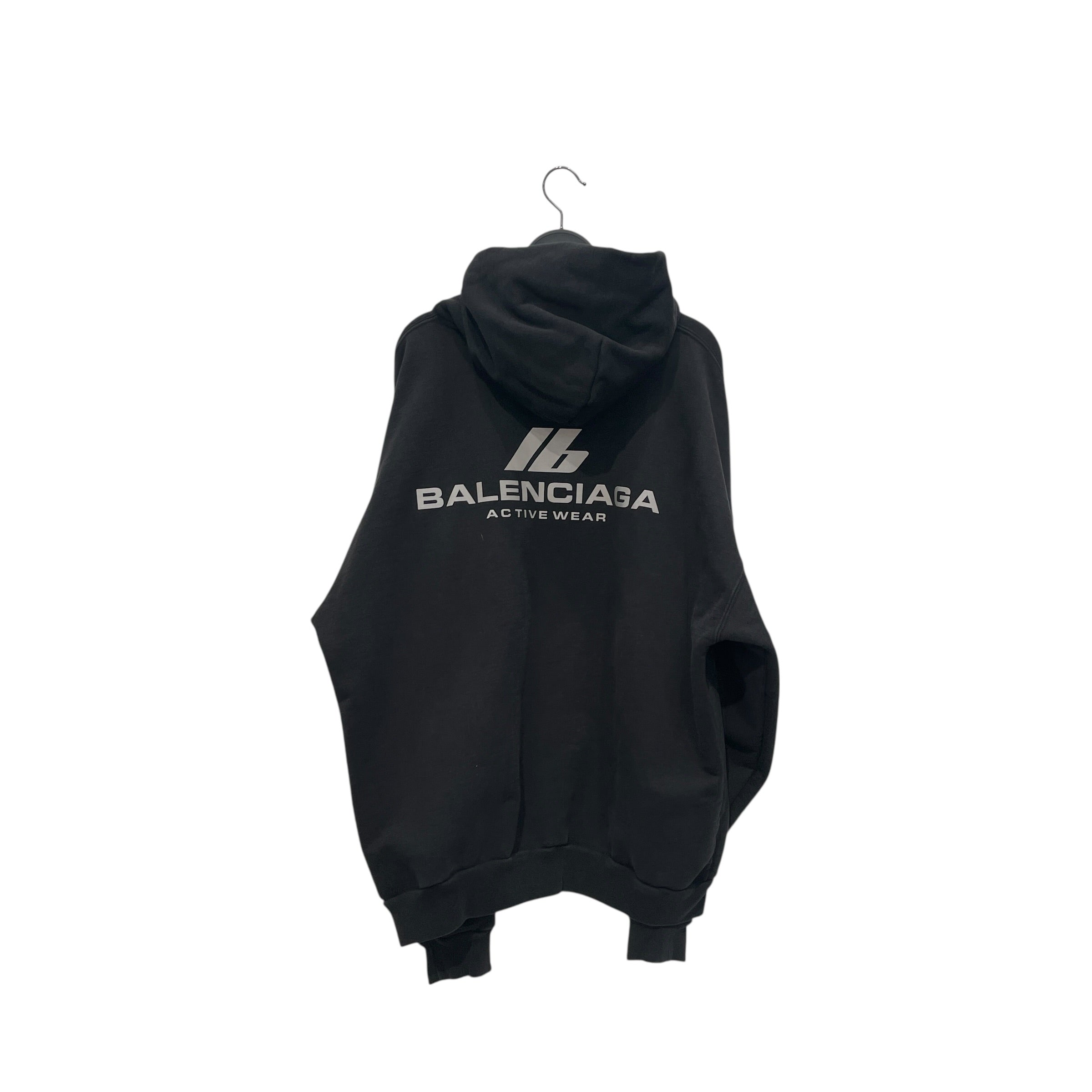 BALENCIAGA/Hoodie/3/Graphic/Cotton/BLK/REFLECTIVE ACTIVE WEAR LOGO view 2