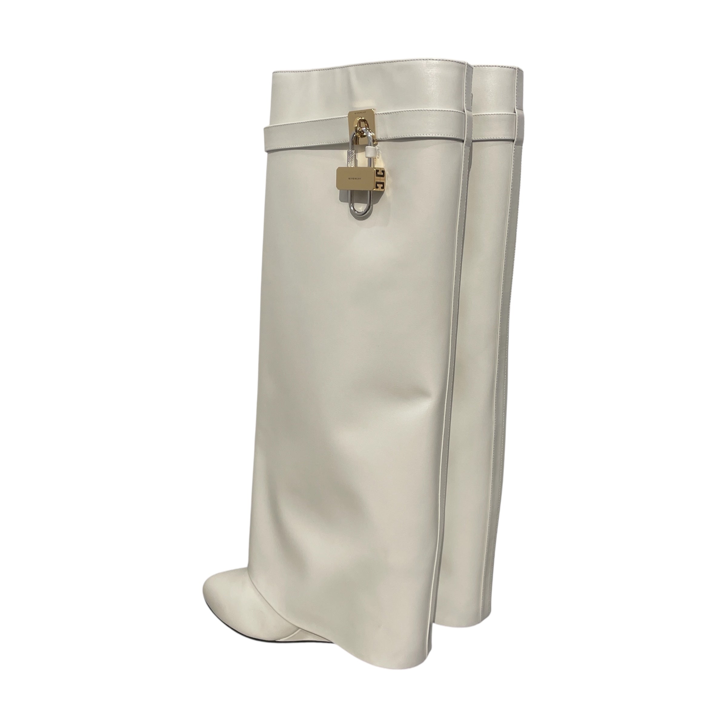 GIVENCHY/Long Boots/EU 43/Leather/WHT/Shark Lock Boots view 2