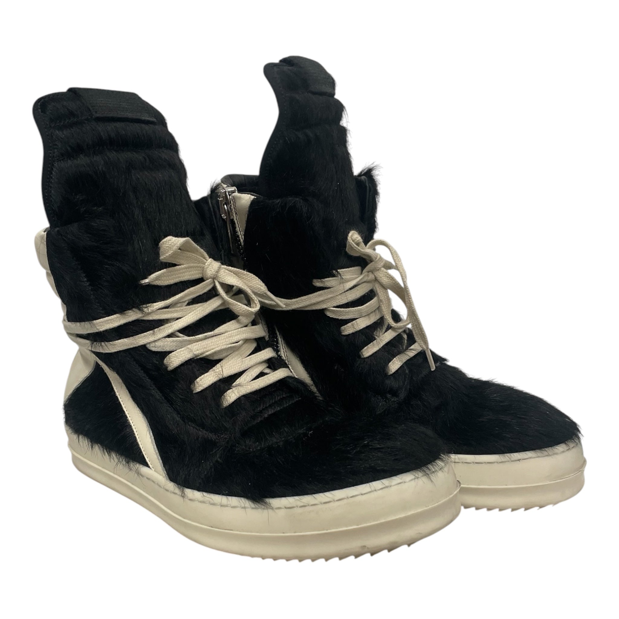 Rick Owens/Hi-Sneakers/US 8.5/Fur/BLK/RICK OWENS FUR GEOBASKETS view 1