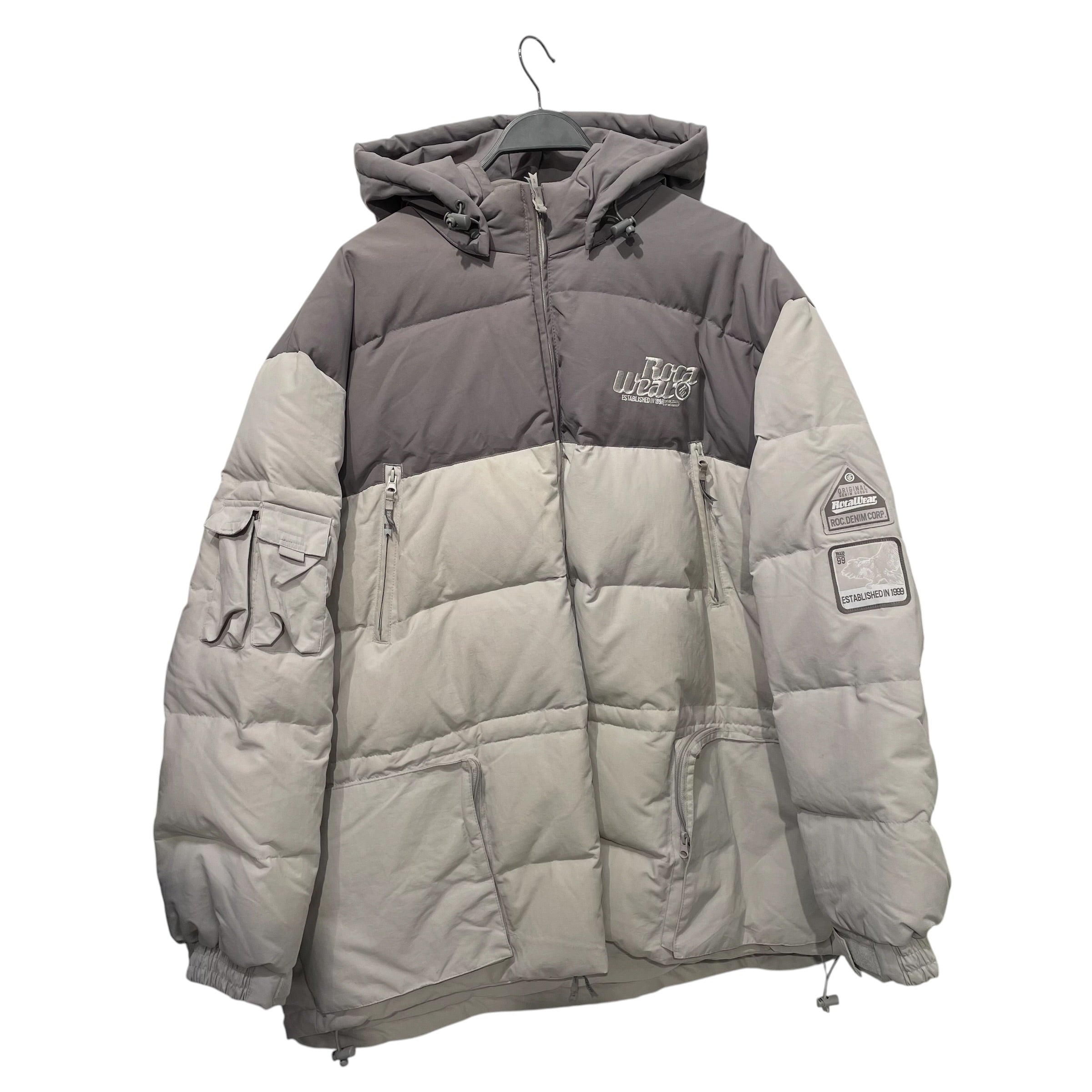 ROCAWEAR/Vintage/Coat/XXL/Nylon/GRY/2 TONE GRY W LOGO WHI STITCH view 1