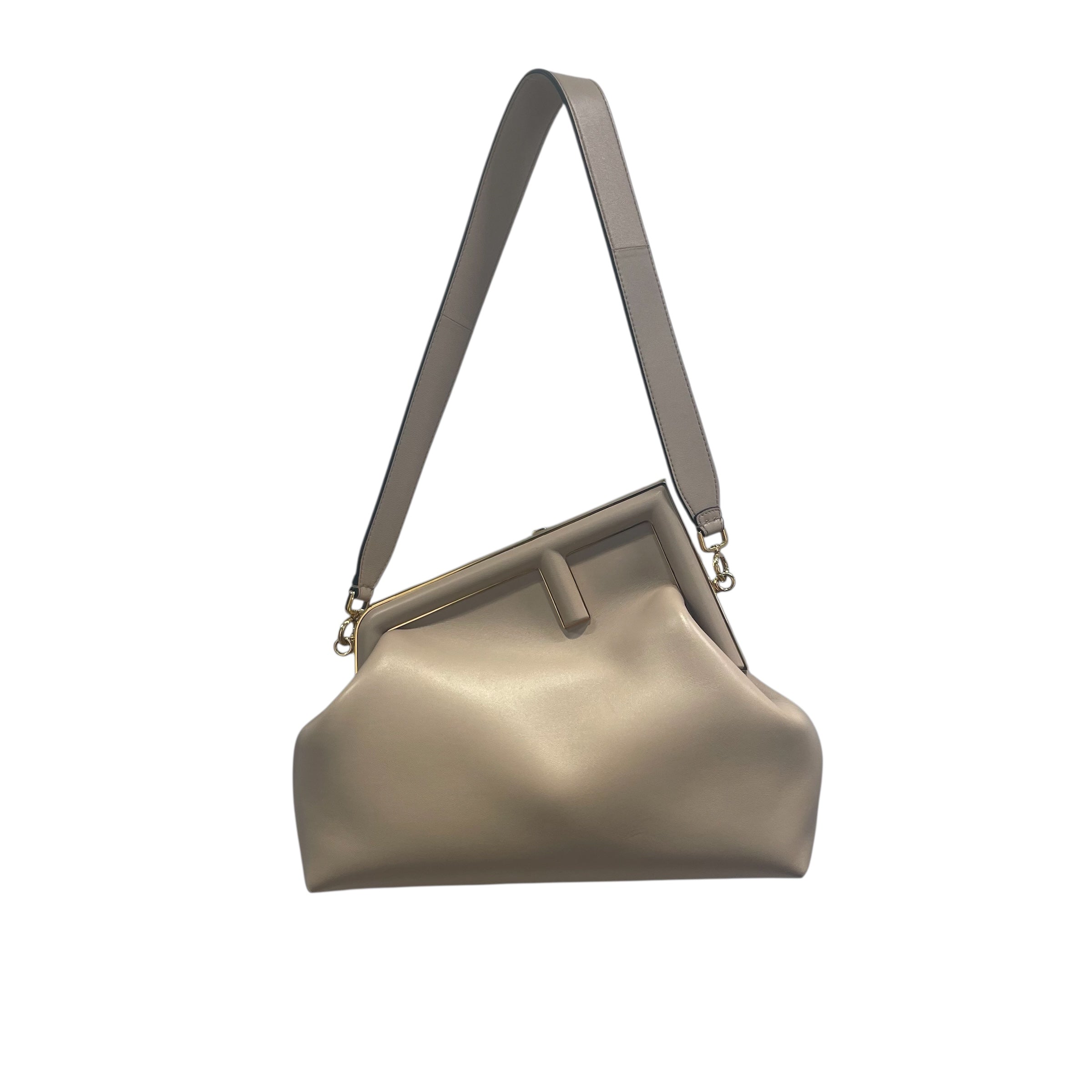 FENDI/Bag/Leather/BEG/asymmetrical sculptural design view 1