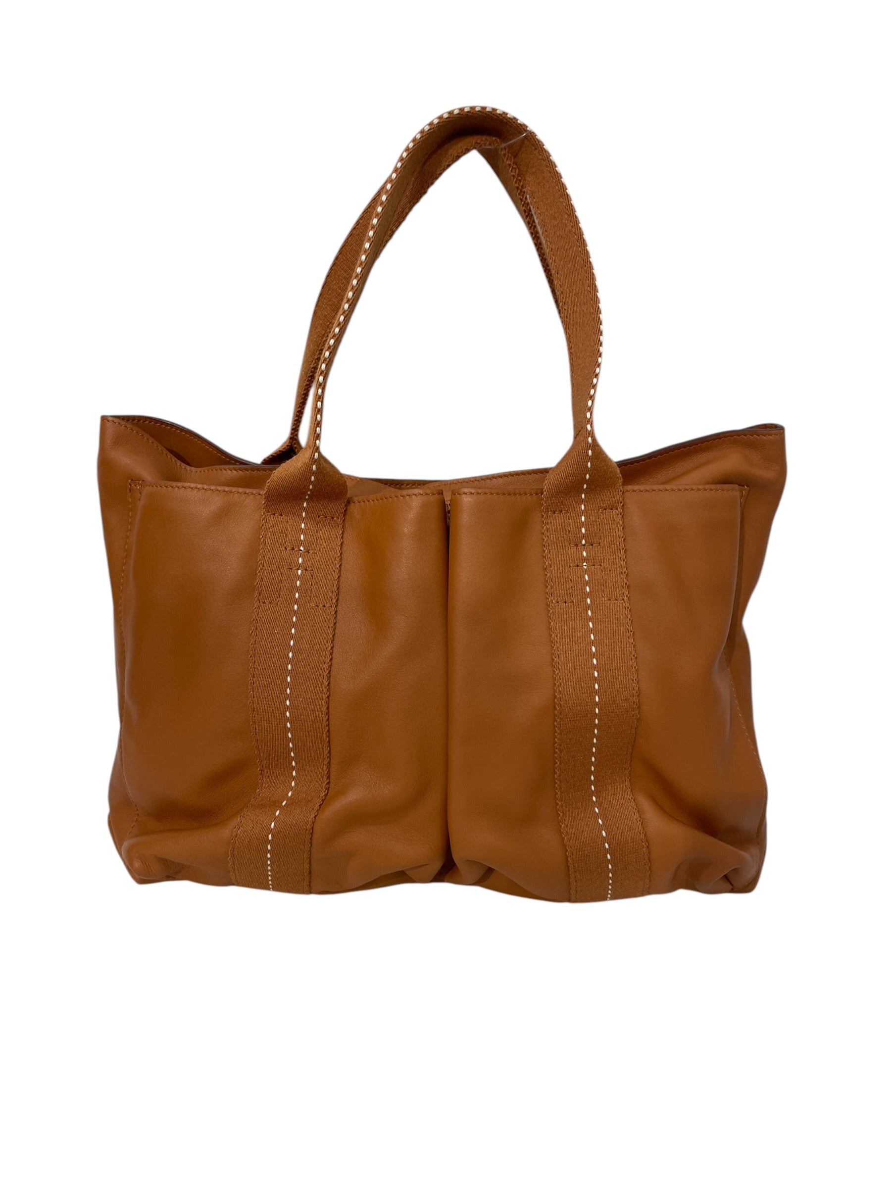 HERMES/Hand Bag/Leather/Camel/ view 1