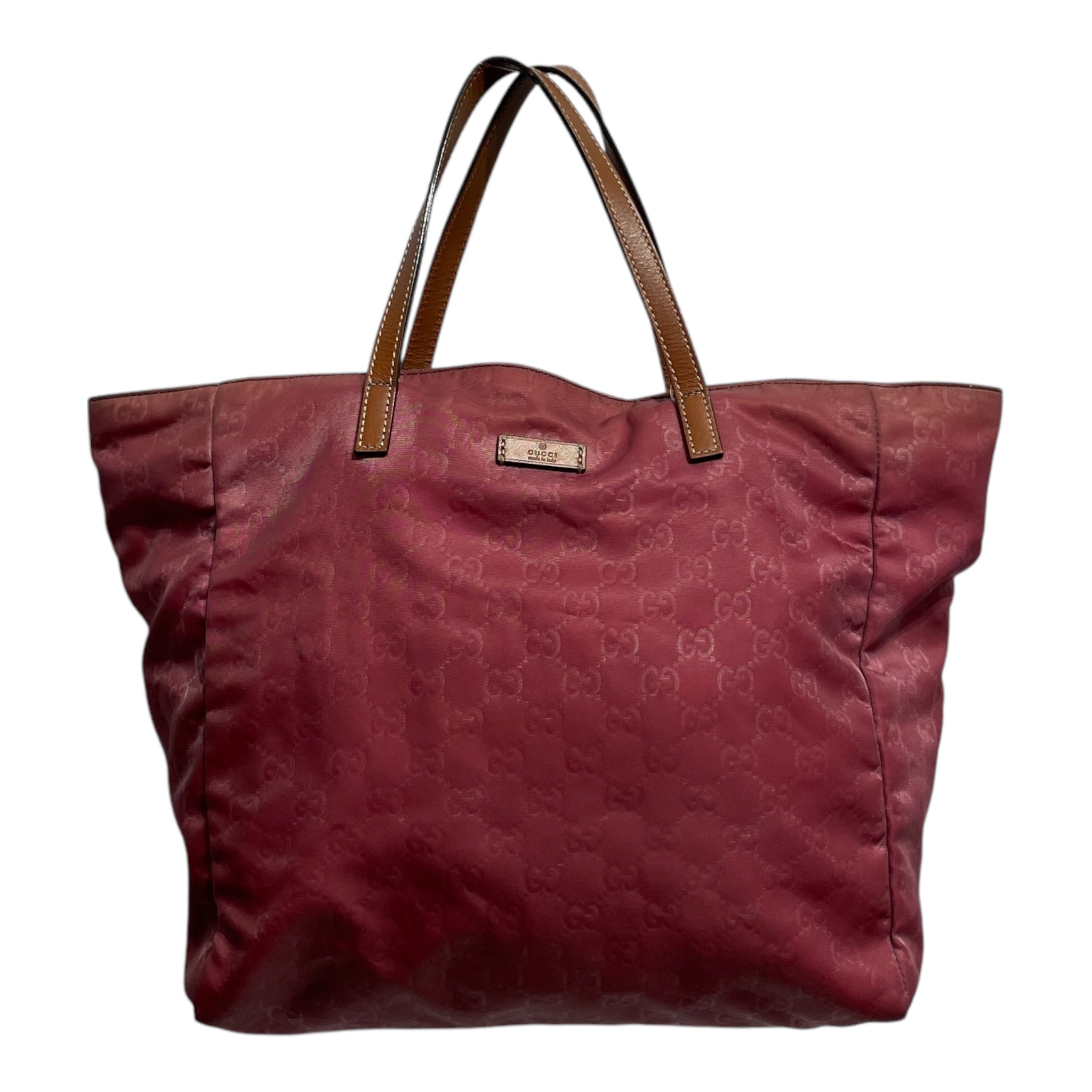 GUCCI/Hand Bag/OS/Nylon/RED/nylon tote bag view 1