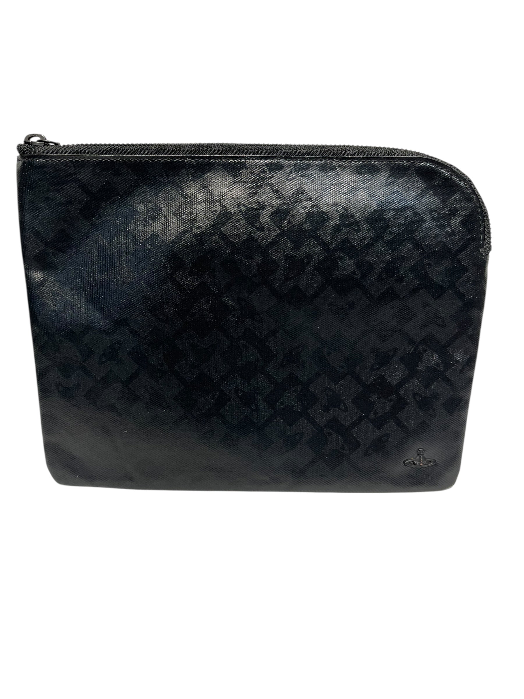Vivienne Westwood/Pouch/Monogram/Leather/BLK/ORB LOGO ALL  OVER view 1