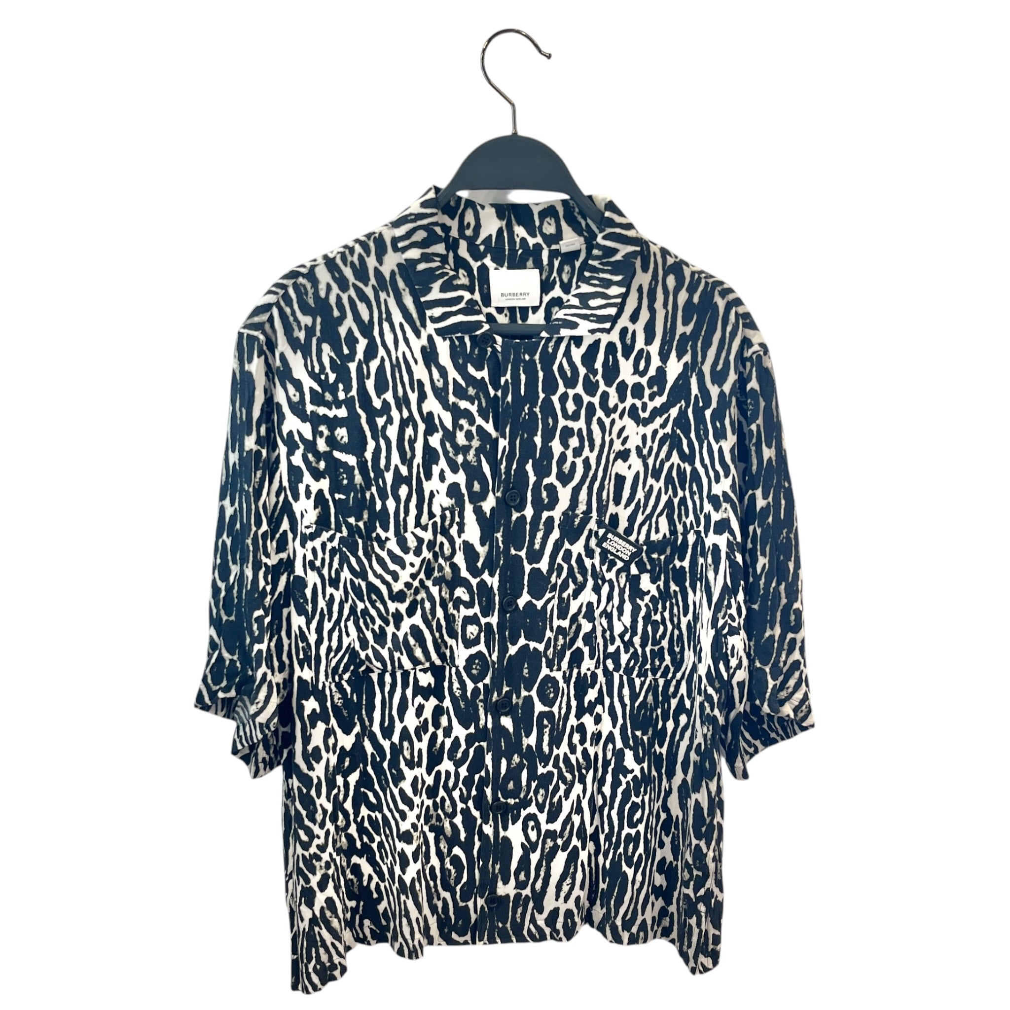 BURBERRY/SS Shirt/M/White/Leopard/ view 1