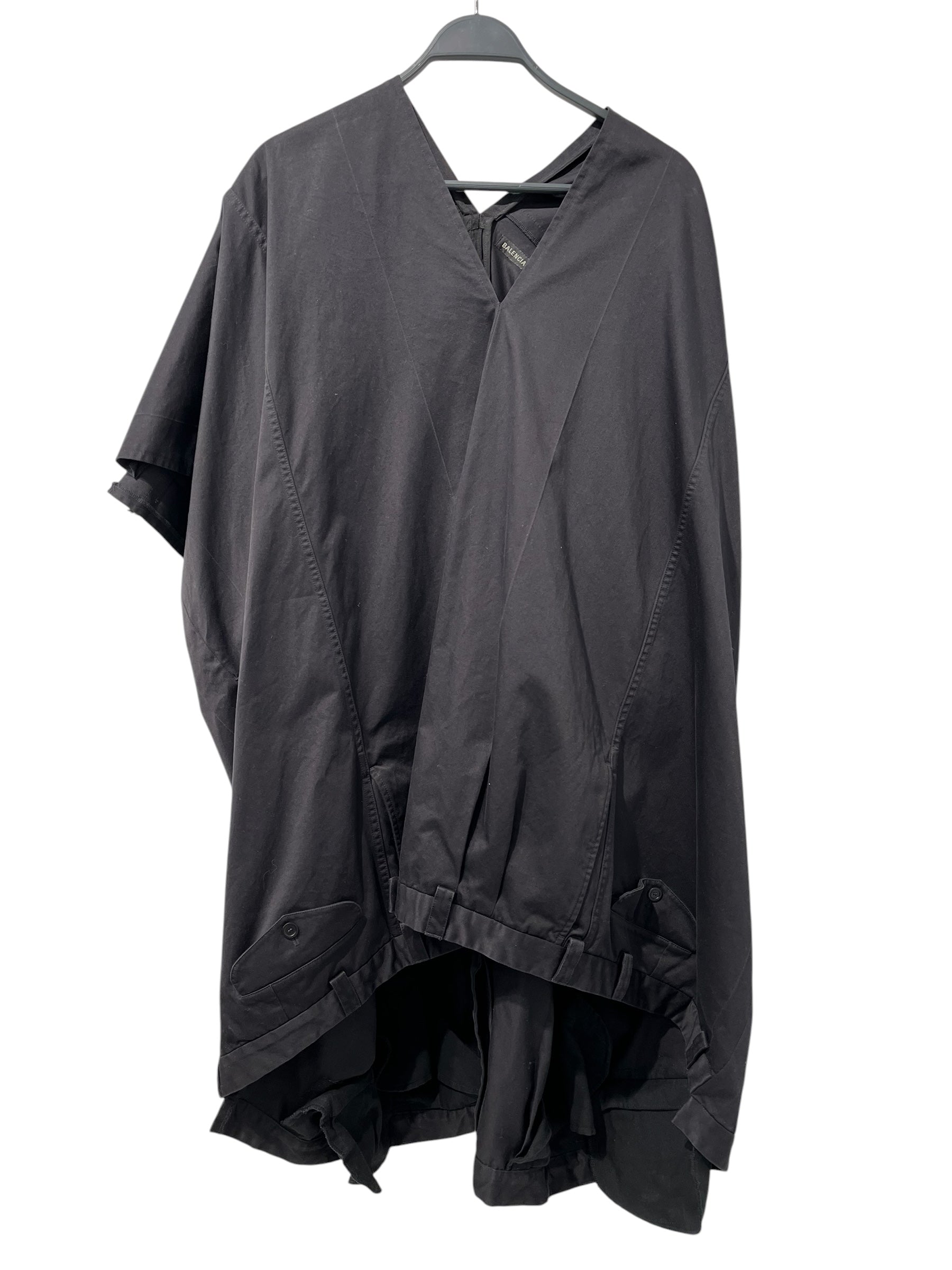 BALENCIAGA/SL Dress/40/Cotton/BLK/Midi Length/DECONSTRUCTED PANT DRESS view 1