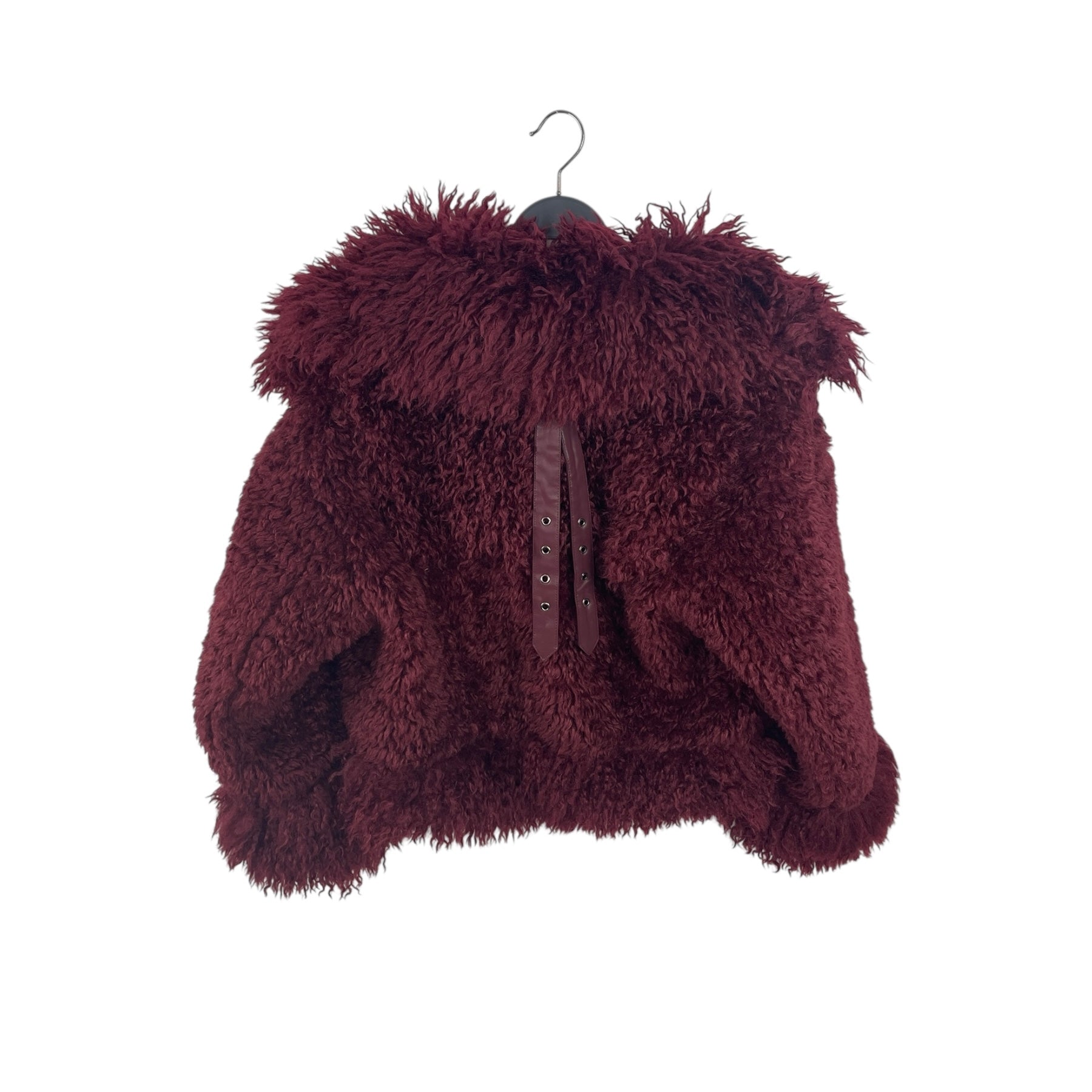 DIANE von FURSTENBERG/Jacket/S/Fake Fur/BRD/curly fur double buckle collar view 2