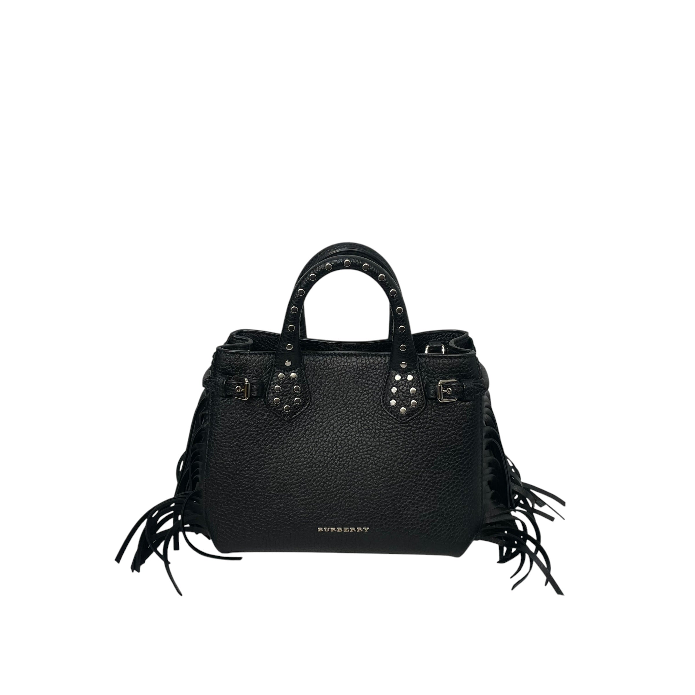 BURBERRY/Cross Body Bag/Leather/BLK/baby studded banner fringe view 1