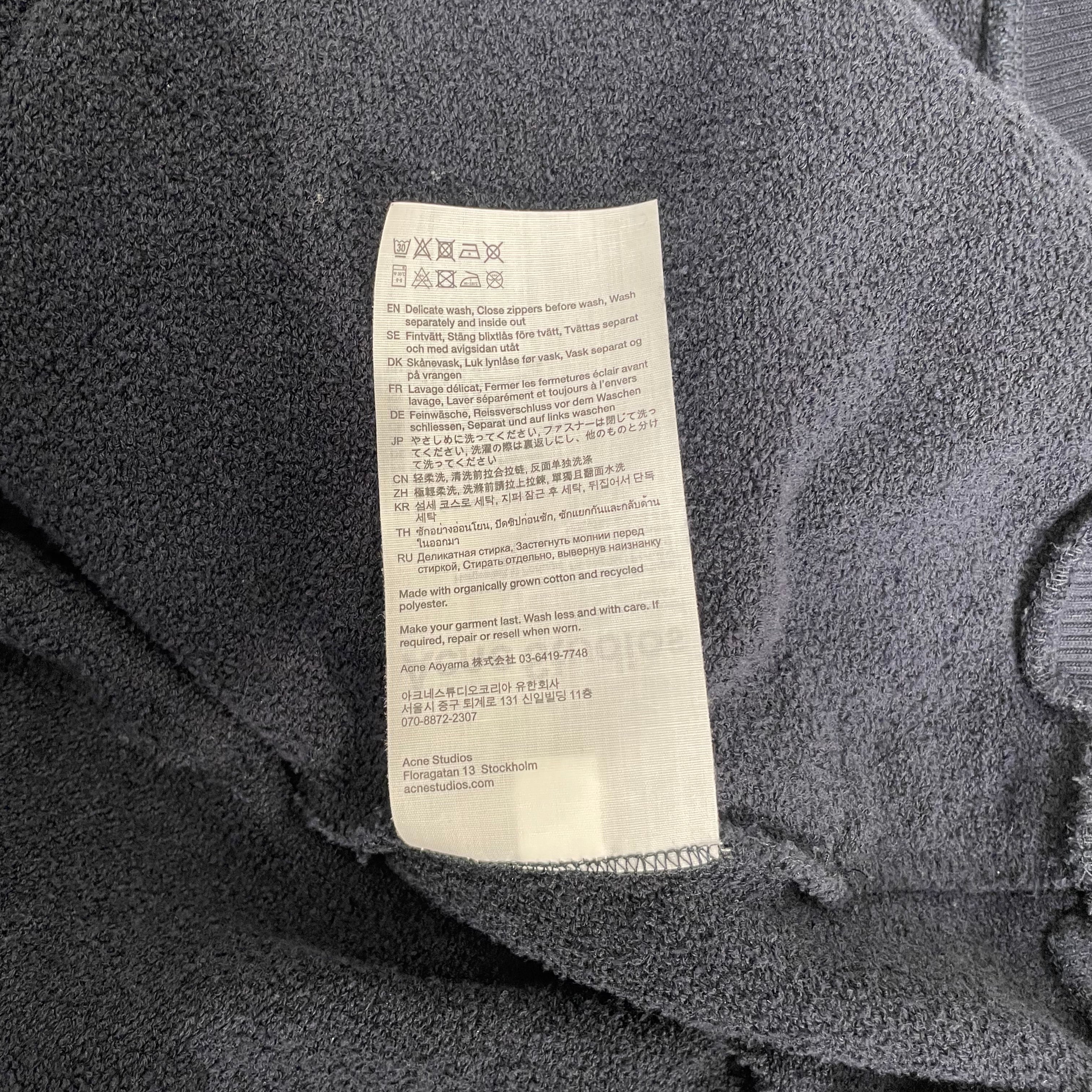 Acne Studios/Tops/L/Cotton/NVY/stockholm 1996 zip up view 6