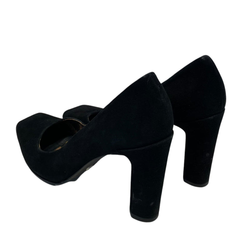 DOLCE&GABBANA/Heels/EU 37.5/Suede/BLK/LEOPARD INNER