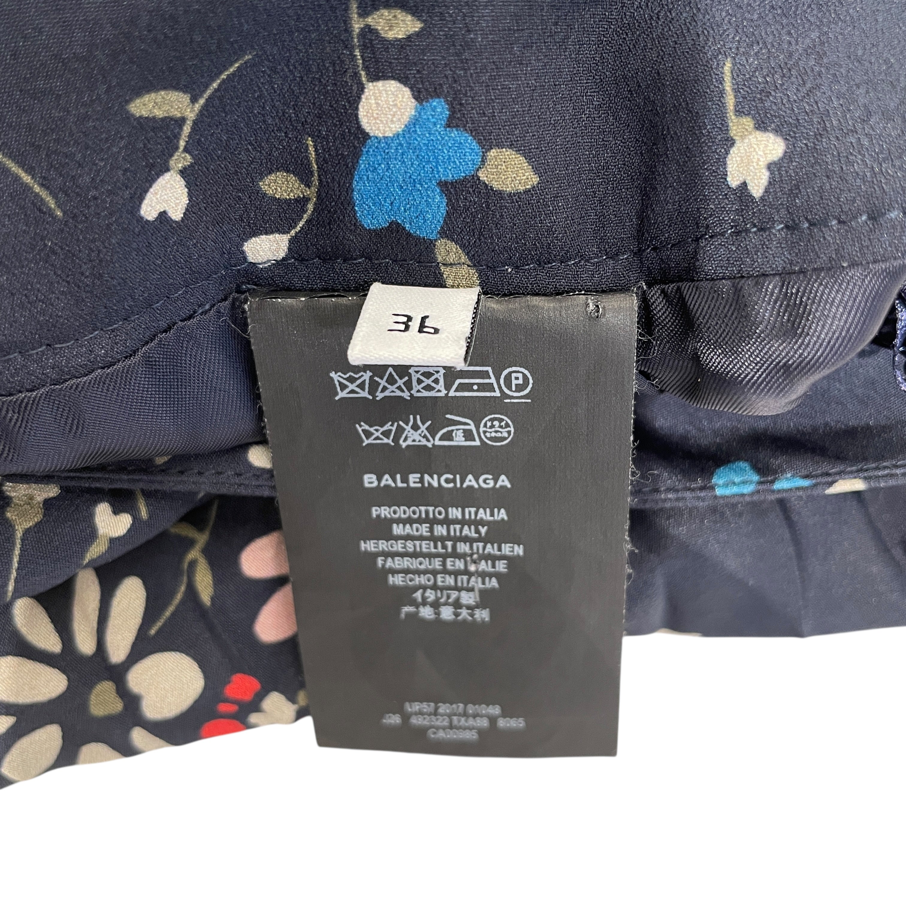 BALENCIAGA/Long Skirt/36/Floral Pattern/Polyester/NVY/ view 5