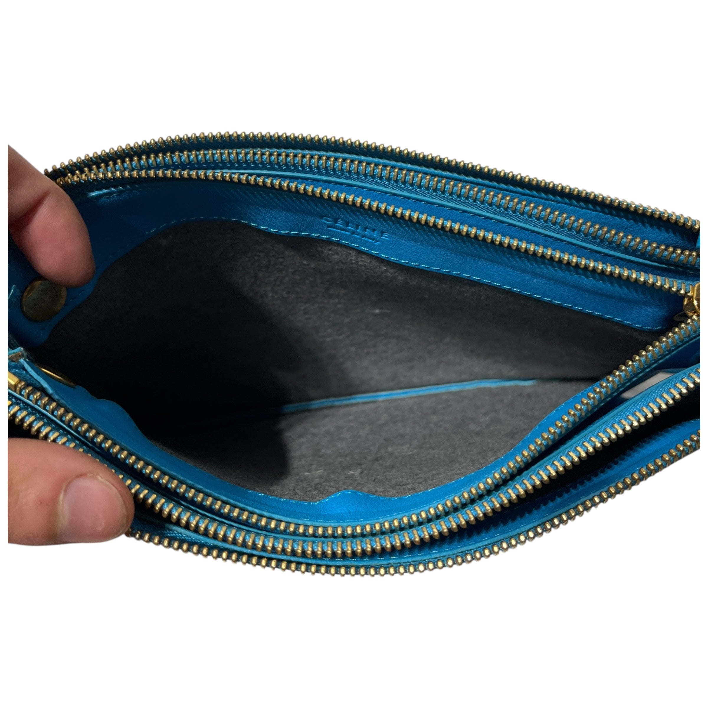 CELINE/Cross Body Bag/Leather/BLU/TRIO view 5