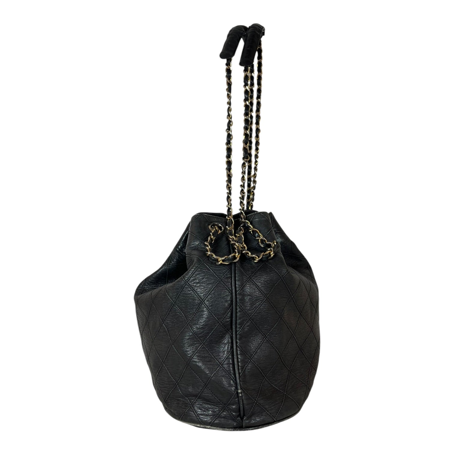CHANEL/Cross Body Bag/Leather/BLK/MINI CAVIAR BUCKET BAG view 3