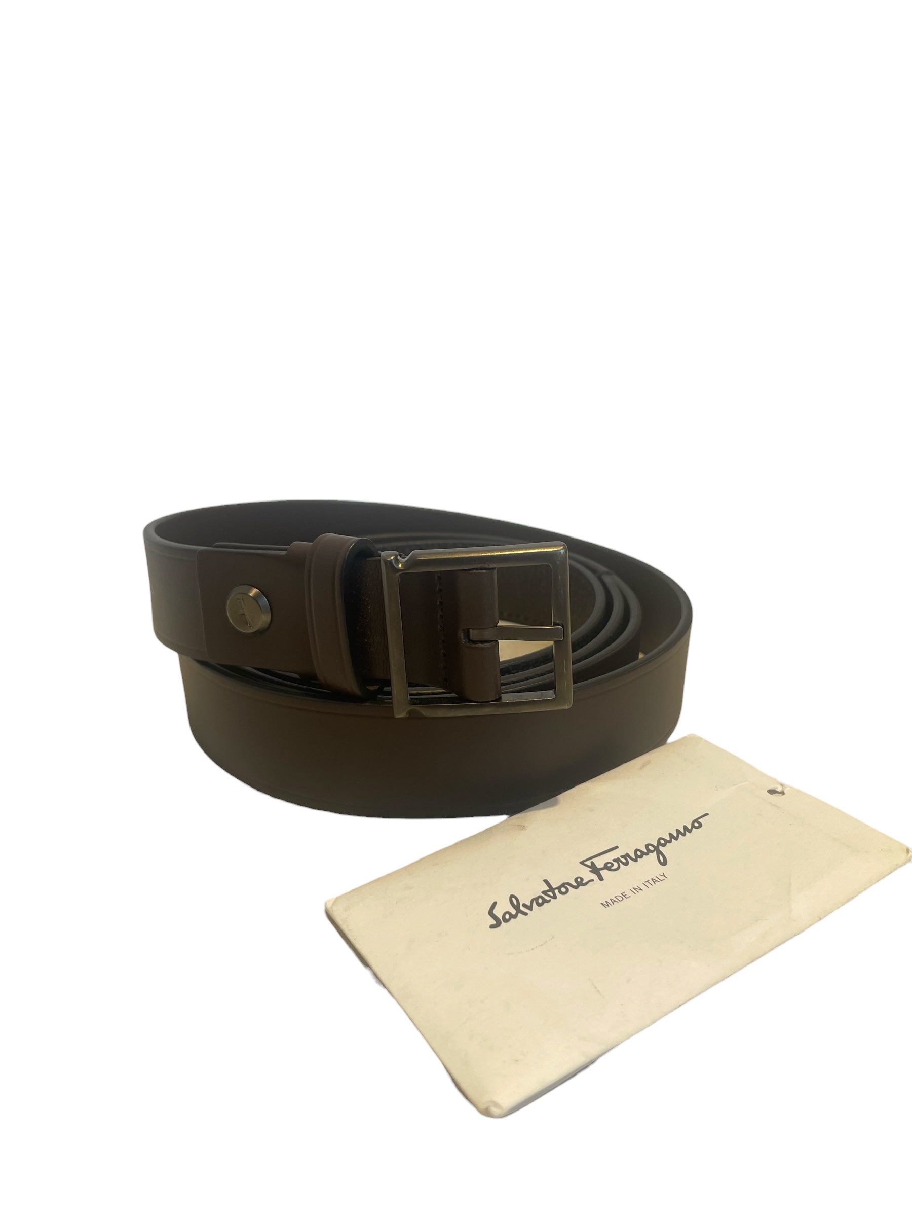 Salvatore Ferragamo/Belt/Leather/BRW/M's/#NF679806/sz38/double belt view 1