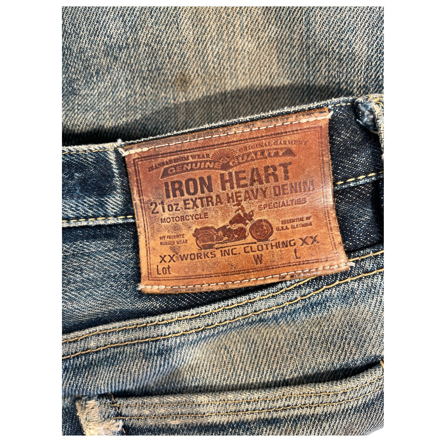 IRON HEART/Pants/L/Denim/IDG/REPAIRED SELVEDGE DENIM view 3