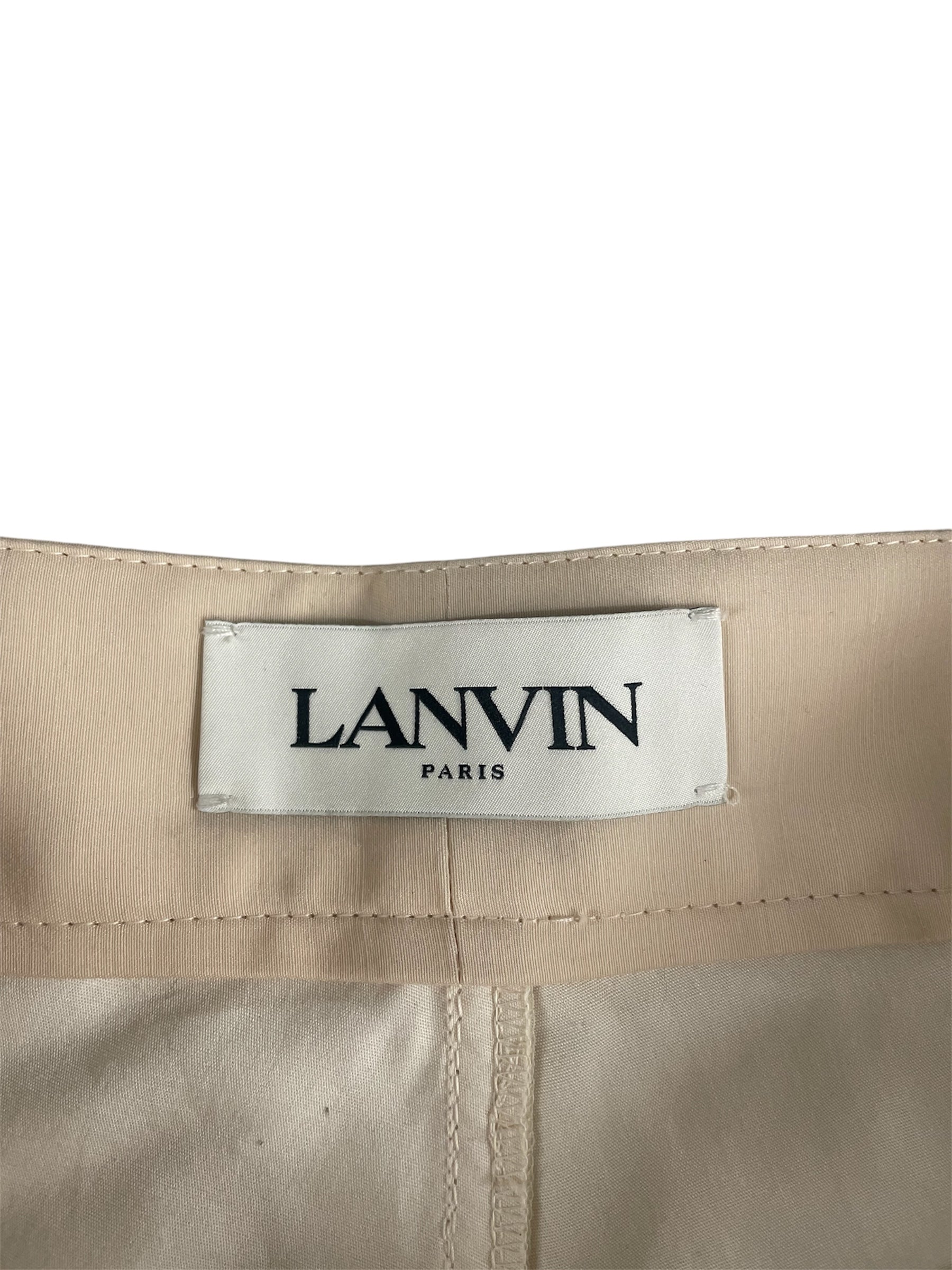 LANVIN/Straight Pants/48/Cotton/CRM/Button Fly/DOUBLE BELT HEM 23CM SZ.48 view 5