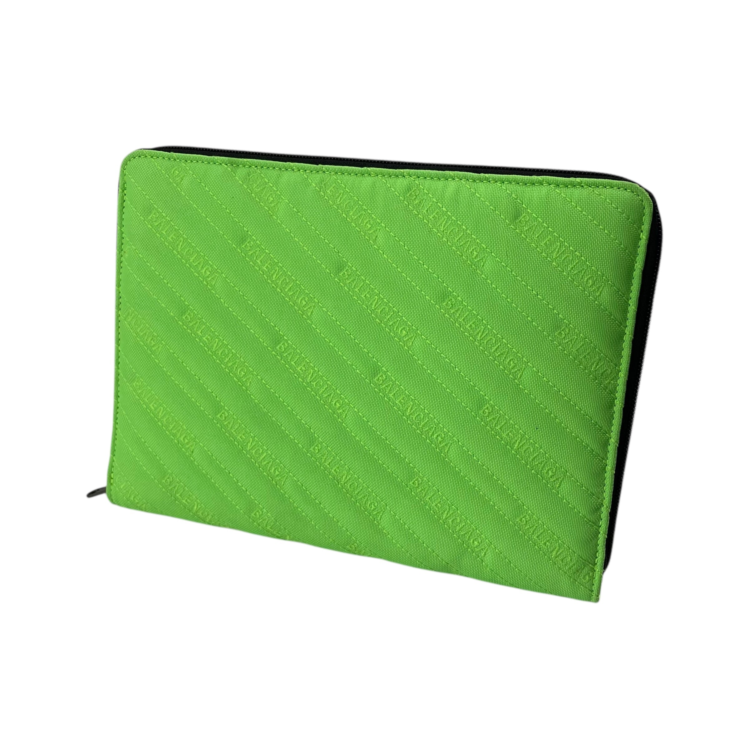 BALENCIAGA/Pouch/Monogram/Cotton/GRN/NEON ZIP view 1