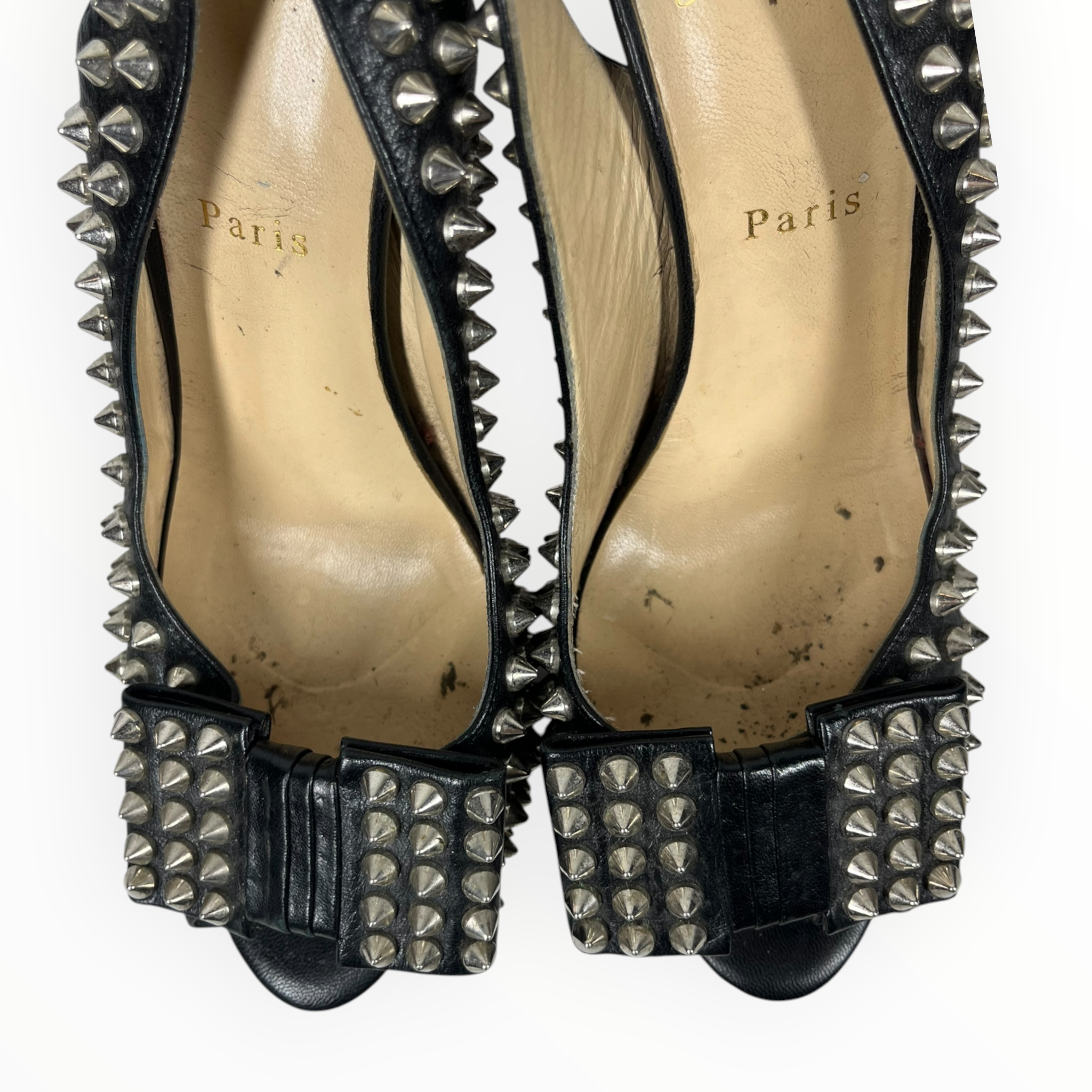 Christian Louboutin/Heels/EU 41/Leather/BLK/CLOU NOEUD SPIKED PUMPS view 3