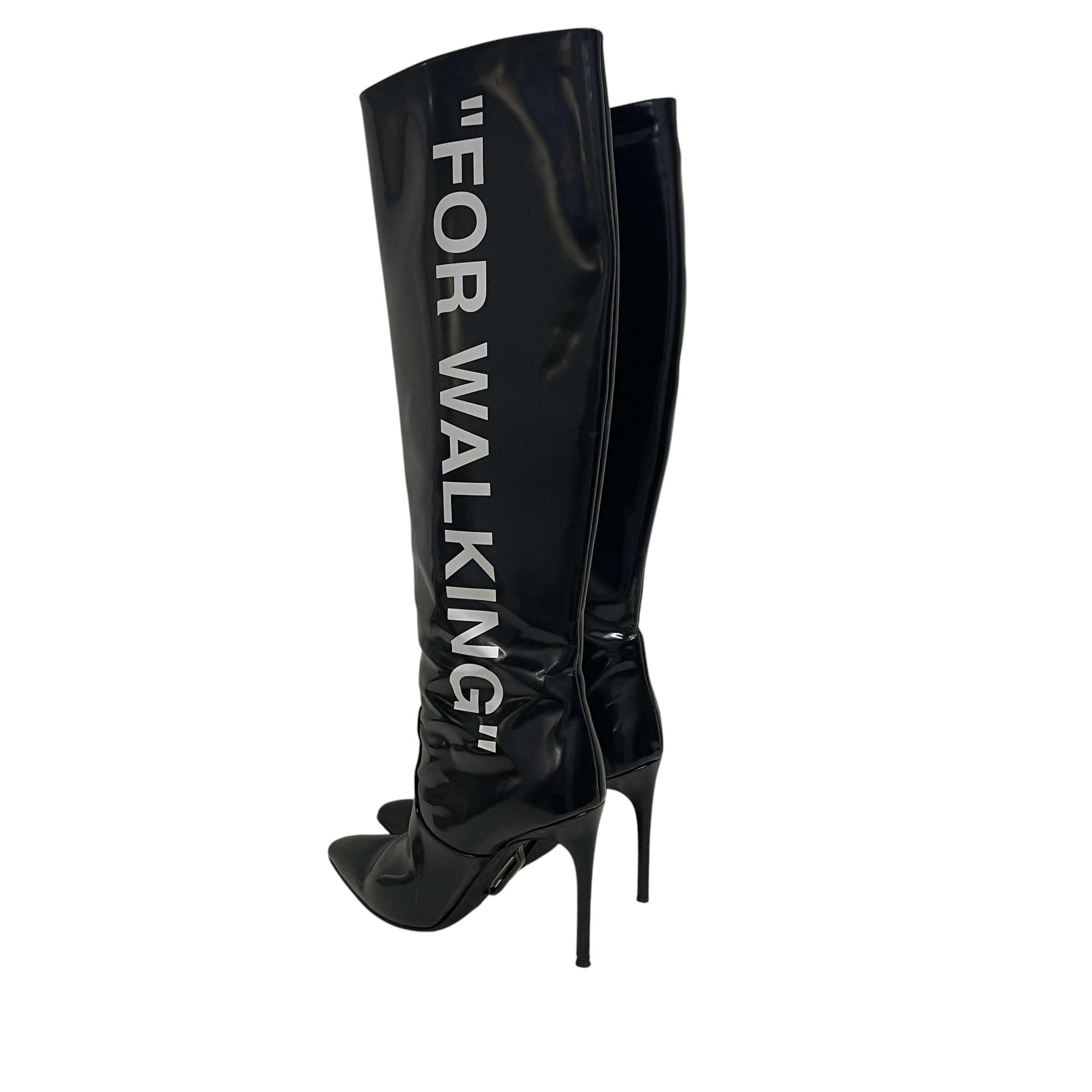OFF-WHITE/Heels/US 7.5/Leather/BLK/"FOR WALKING' view 2