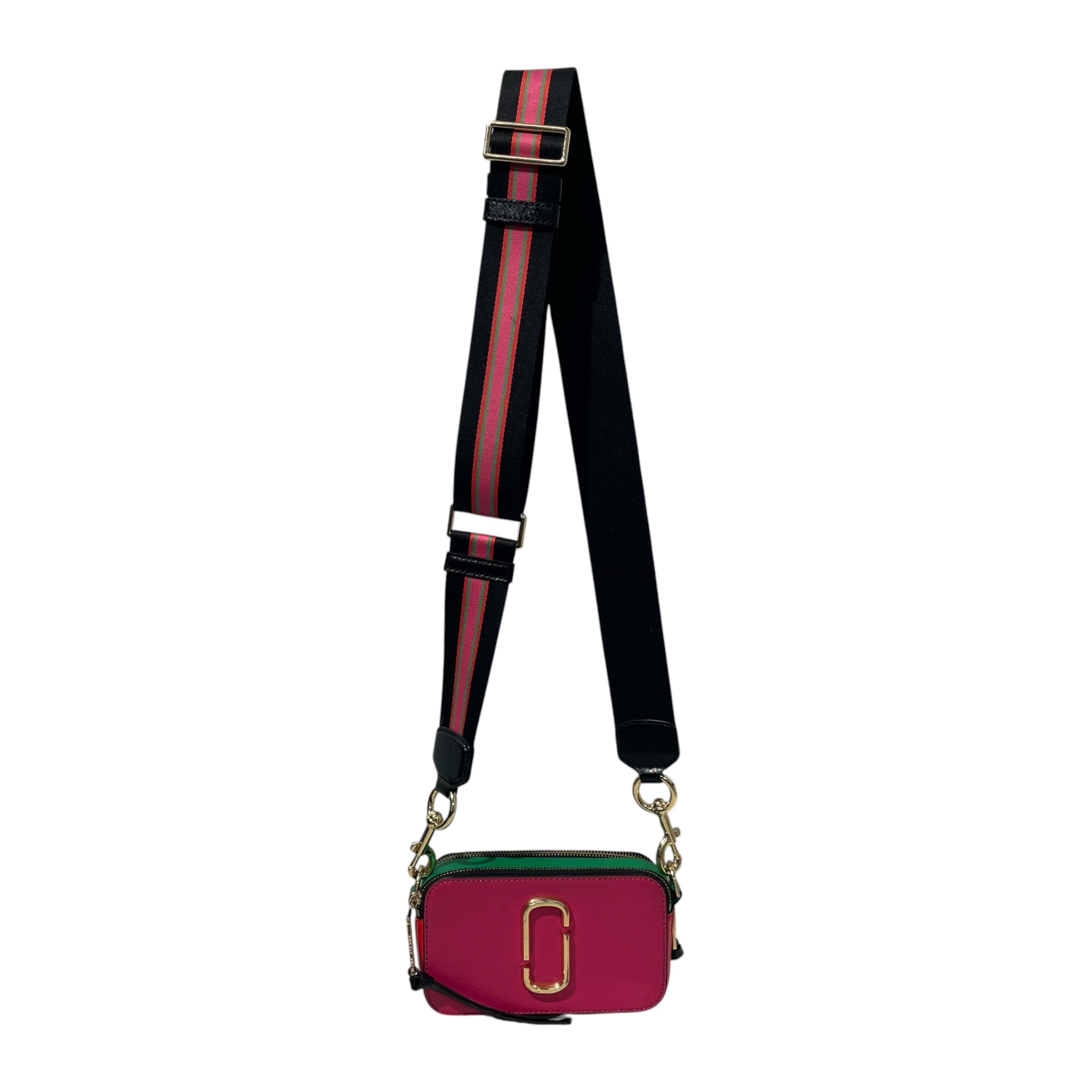 MARC BY MARC JACOBS/Cross Body Bag/Leather/PNK/hot pink / green camera bag view 1