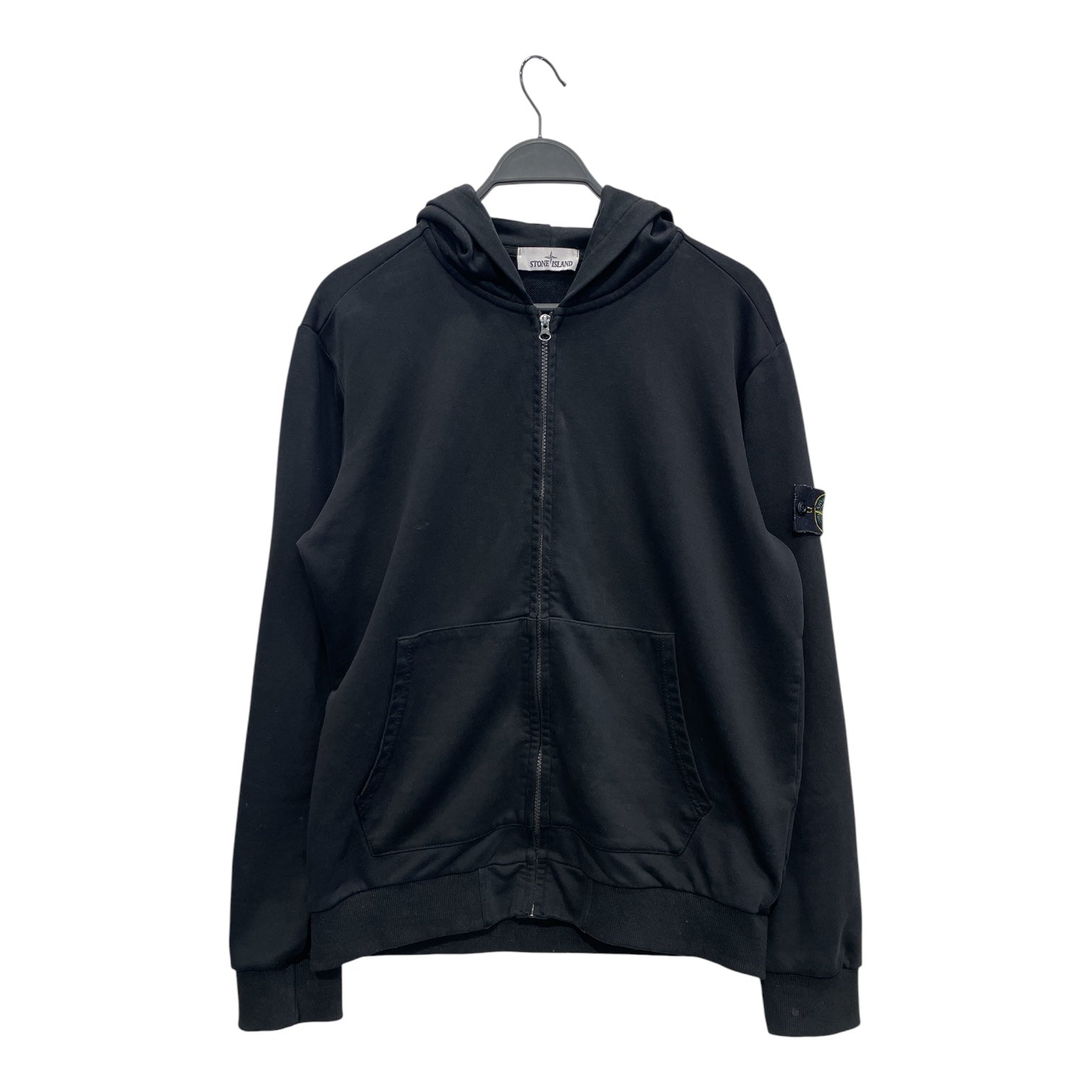 STONE ISLAND/Zip Up Hoodie/M/Cotton/BLK/BASIC ZIP UP view 1