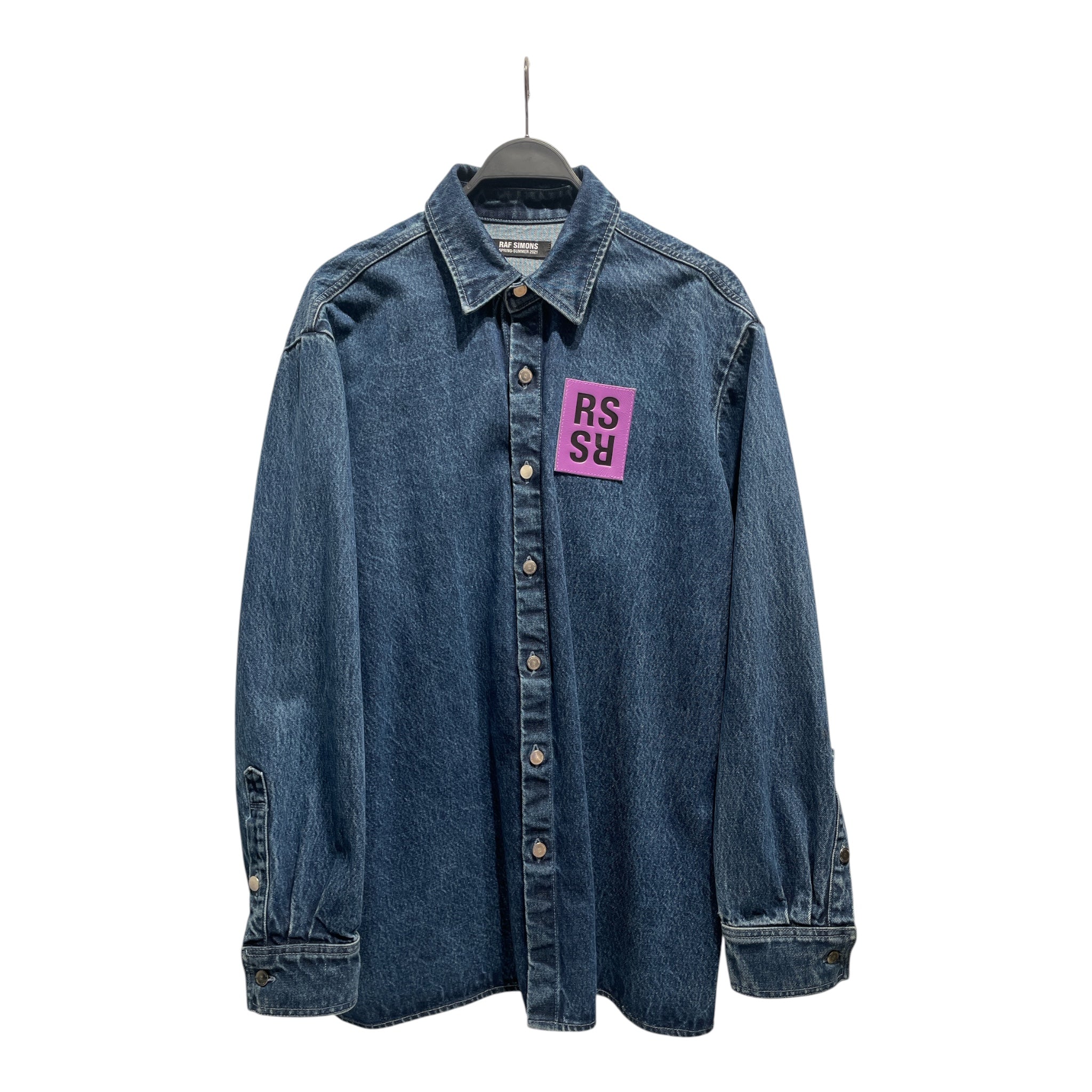 RAF SIMONS/LS Shirt/L/Denim/BLU/Purple Patch Denim Shirt view 1