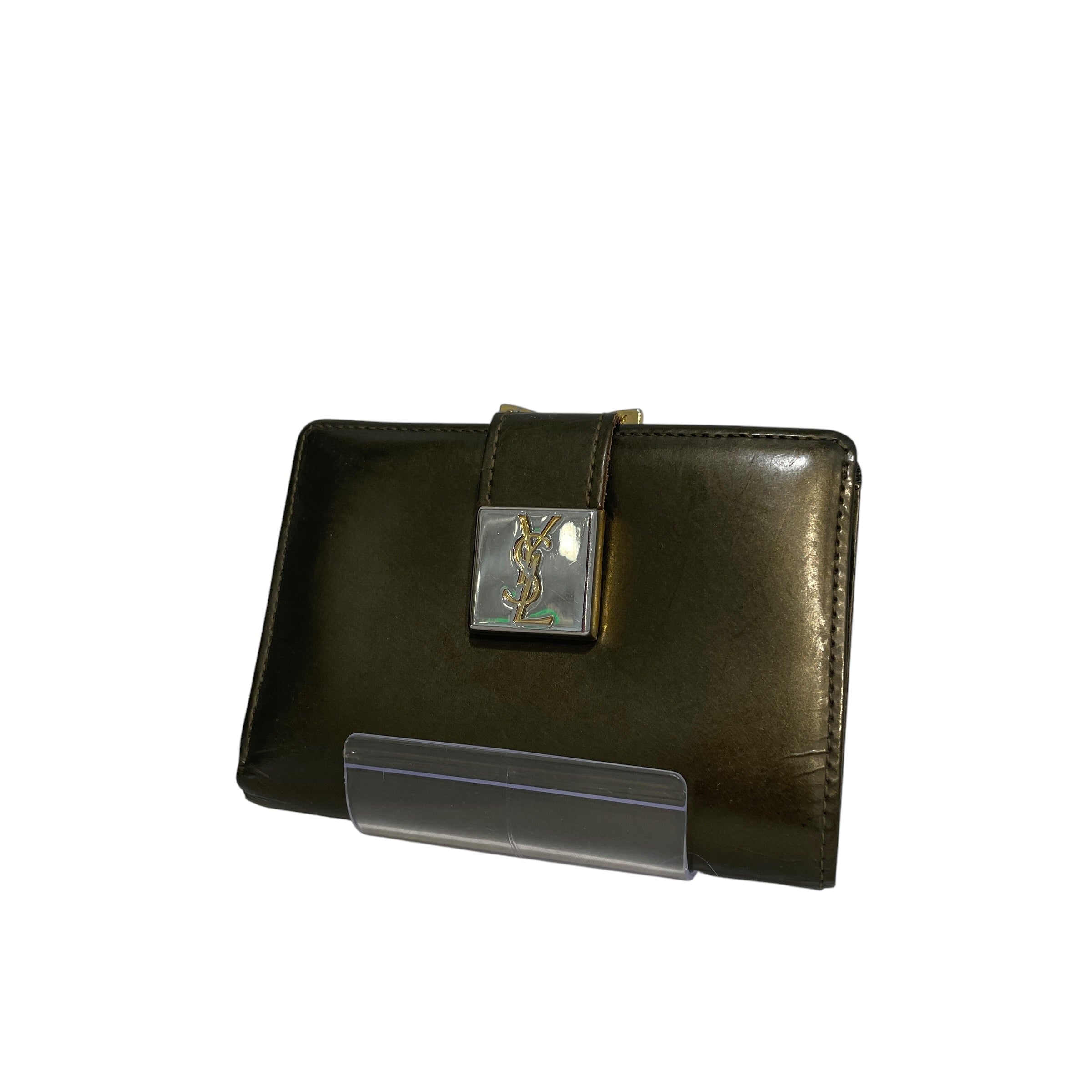 YVES SAINT LAURENT/Bifold Wallet/Leather/GRN/Leather Compact Wallet view 1