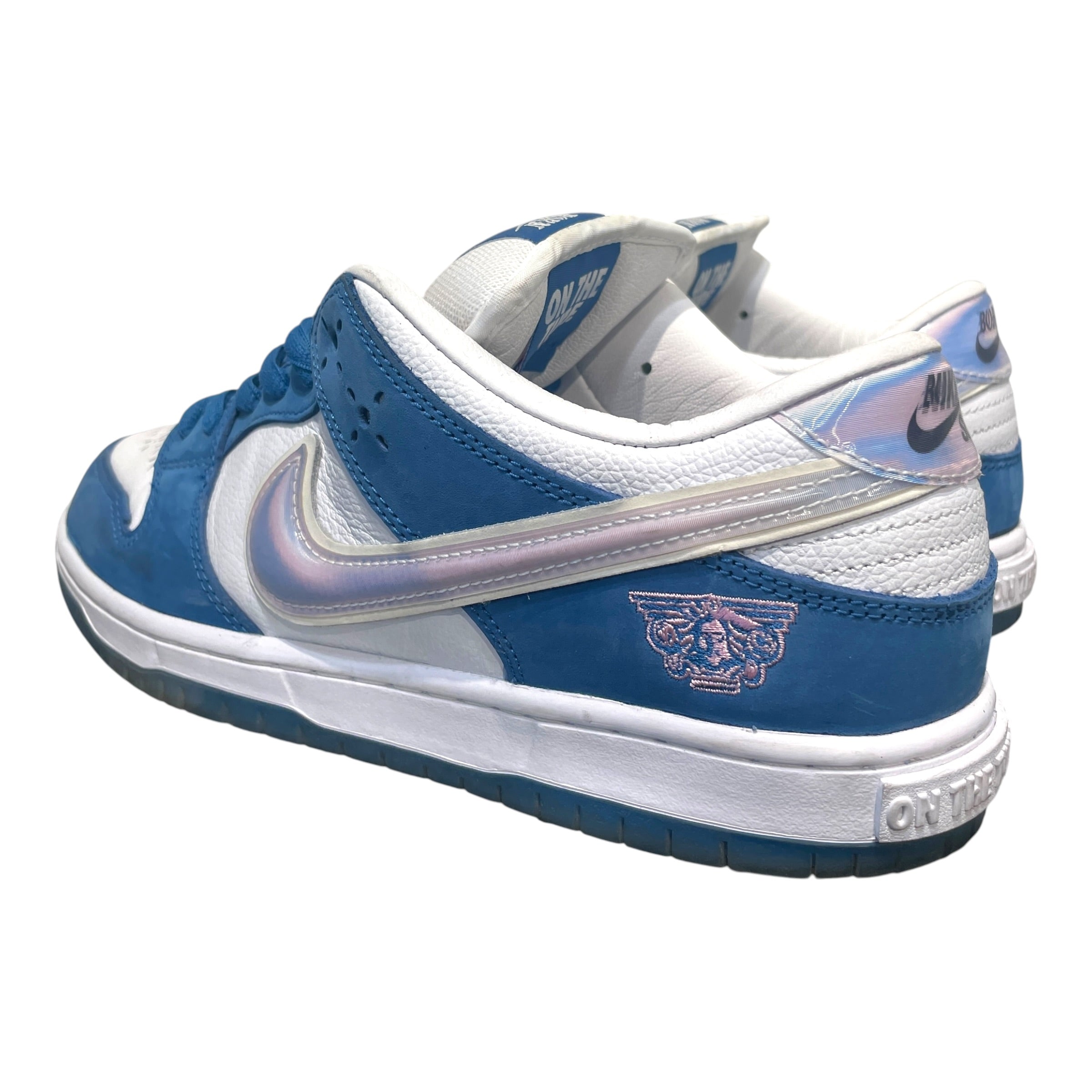 NIKE SB/BORN X RAISED/Low-Sneakers/US 8.5/Leather/BLU/Dunk Low 'Block At A Time' view 3