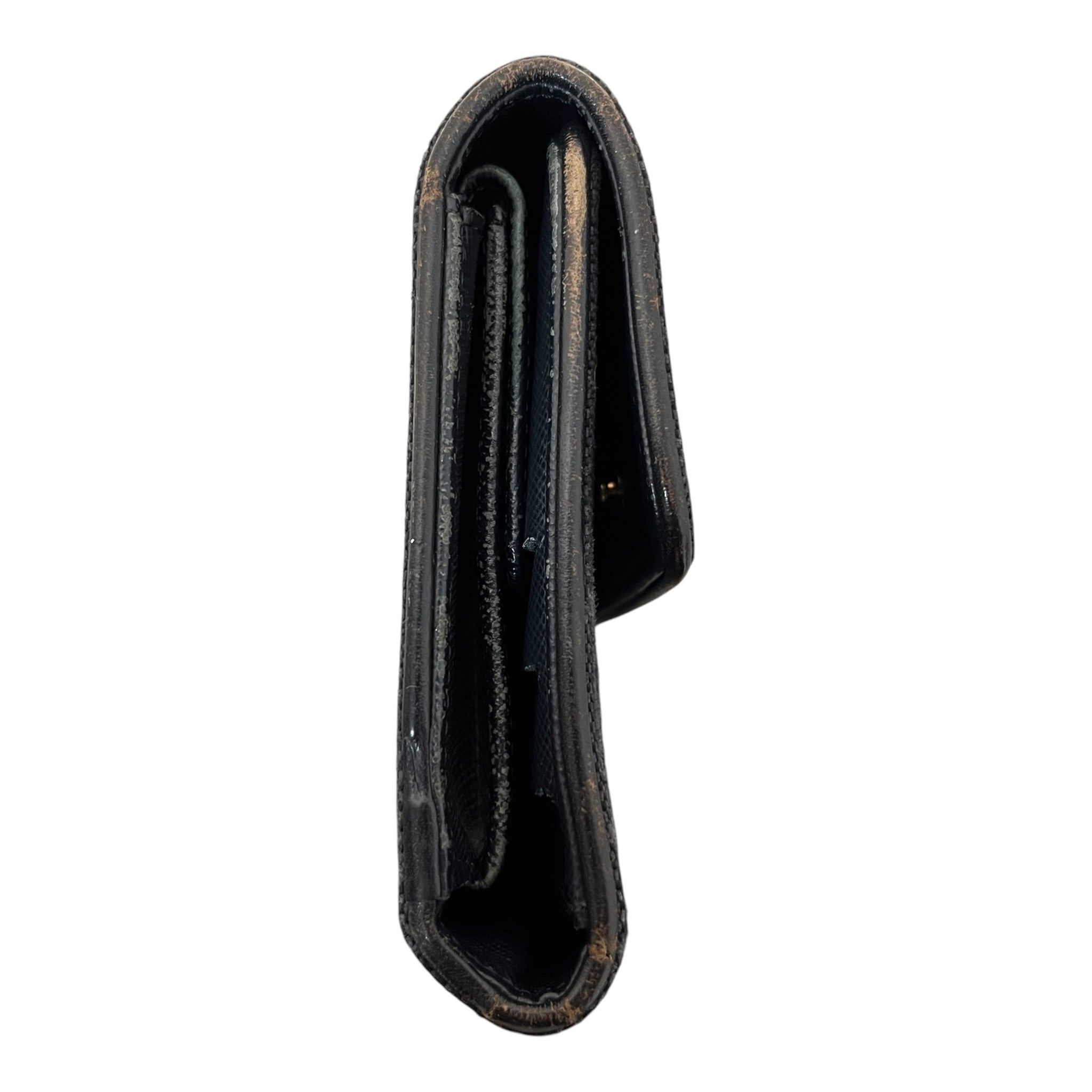 LOUIS VUITTON/Long Wallet/Monogram/Cotton/BLK/L's/brazza view 8