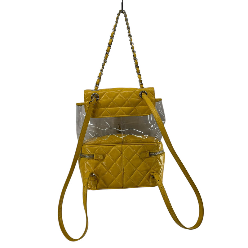 CHANEL/Backpack/Leather/YEL/AQUARIUM QUILTED PVC
