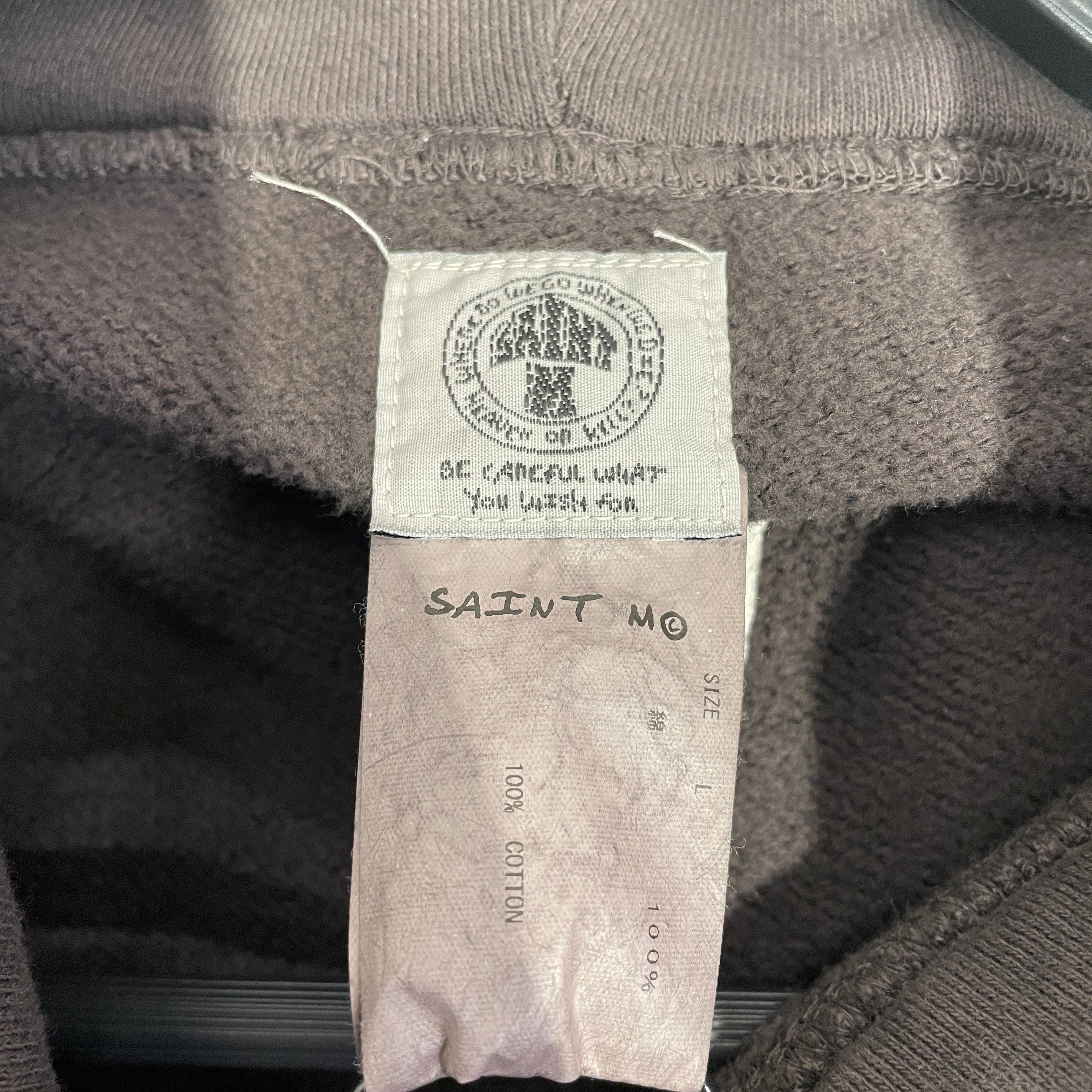 SAINT MICHAEL/VLONE/Hoodie/L/Cotton/GRY/Grey Bless Me Father Hoodie view 3