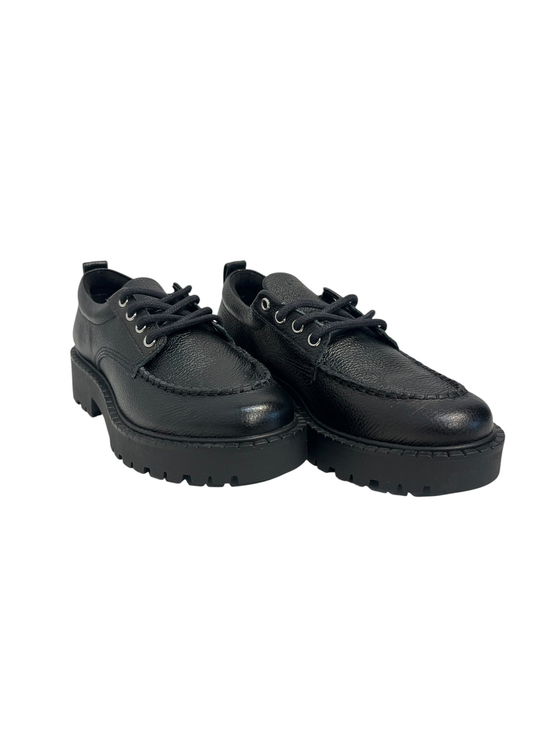 larroude/Shoes/US 7/Leather/BLK/oxfords back logo view 1