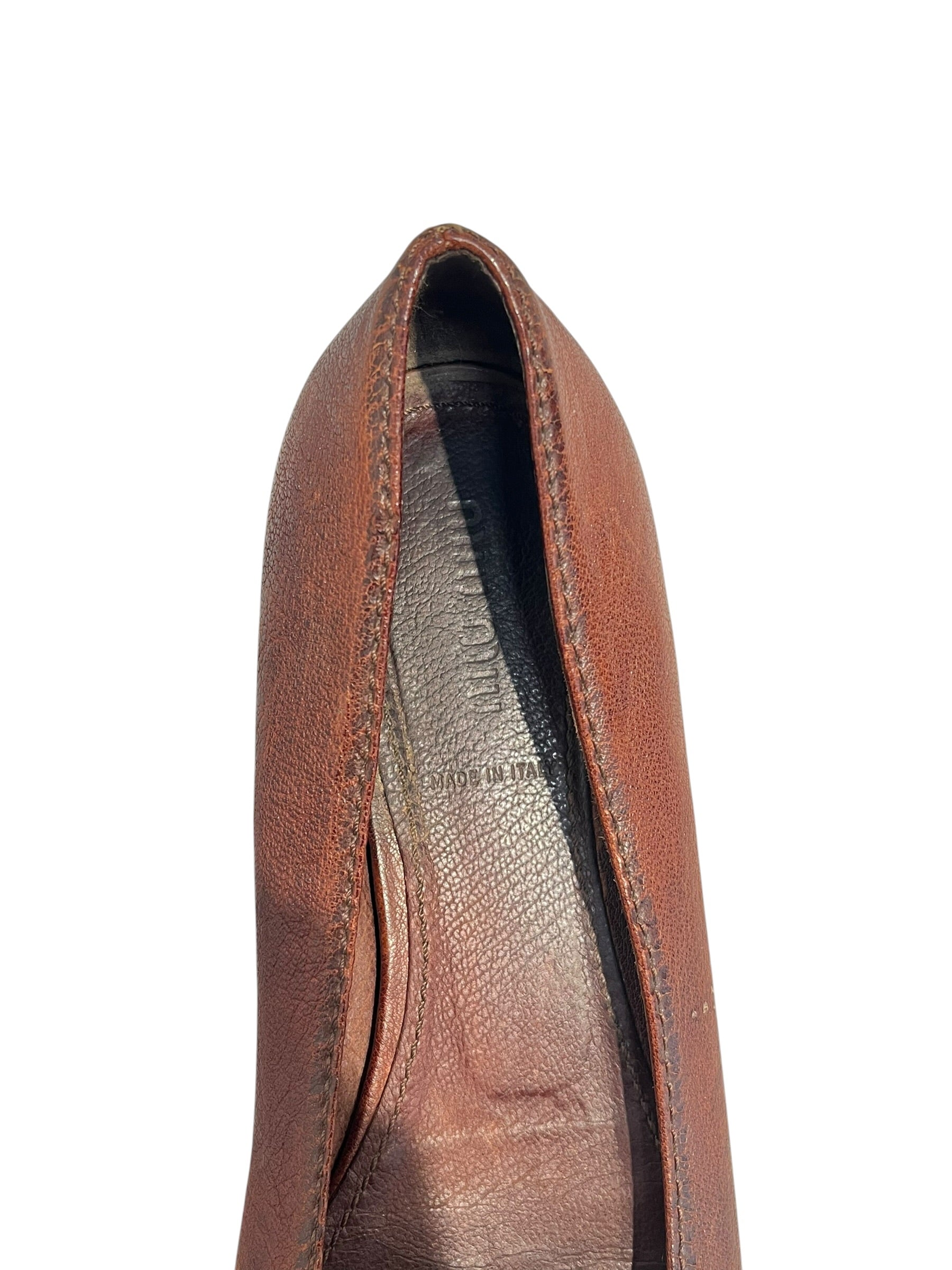 MIU MIU/Flat Shoes/EU 40/Leather/BRW/leather bow view 3