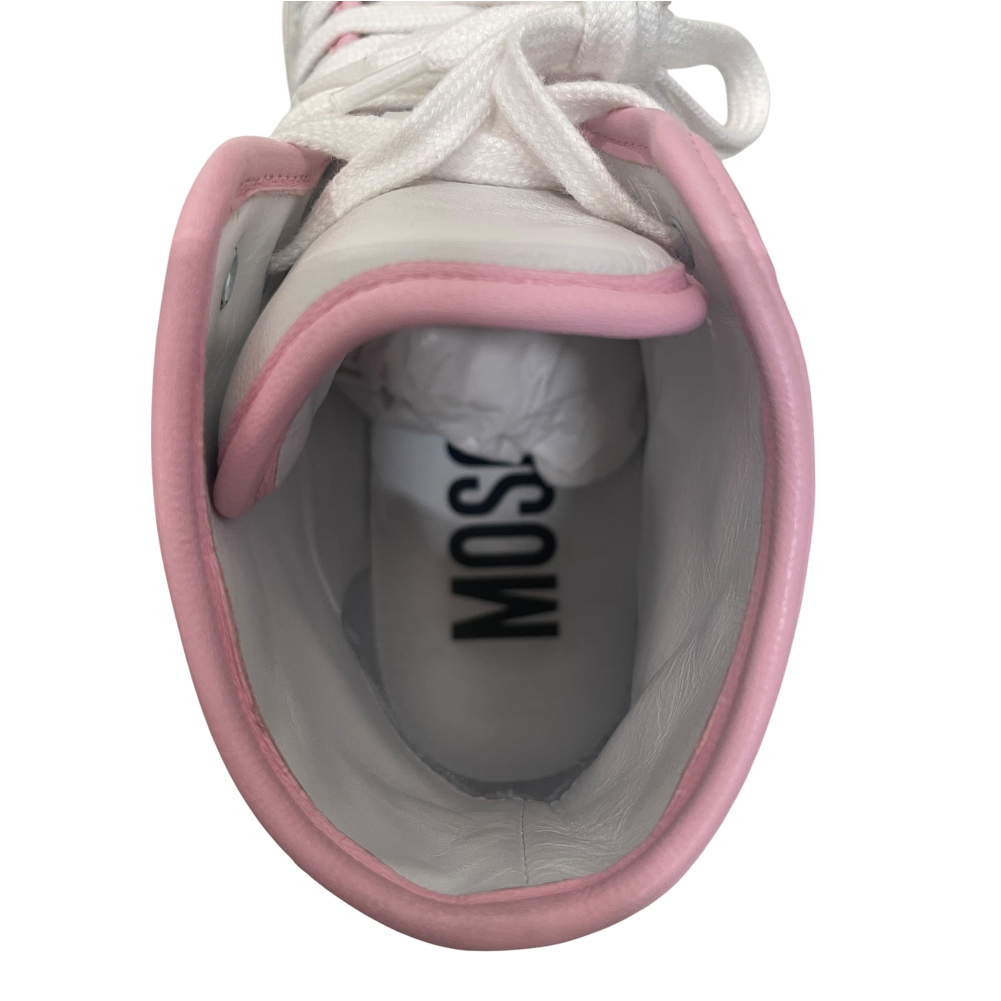 MOSCHINO/Hi-Sneakers/US 7.5/Leather/WHT/BIGPINKM view 3
