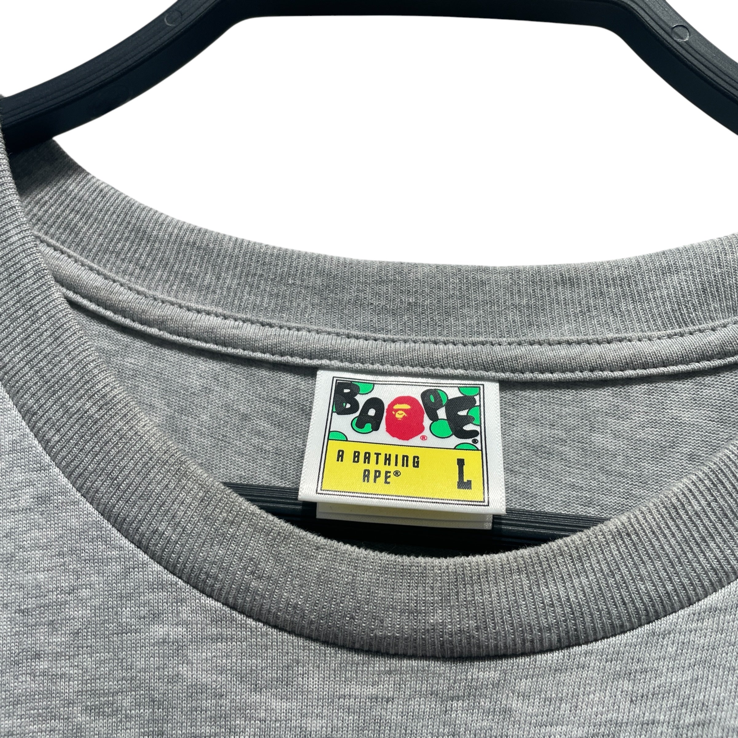 A BATHING APE/T-Shirt/L/Cotton/GRY/LOGO TEE view 3