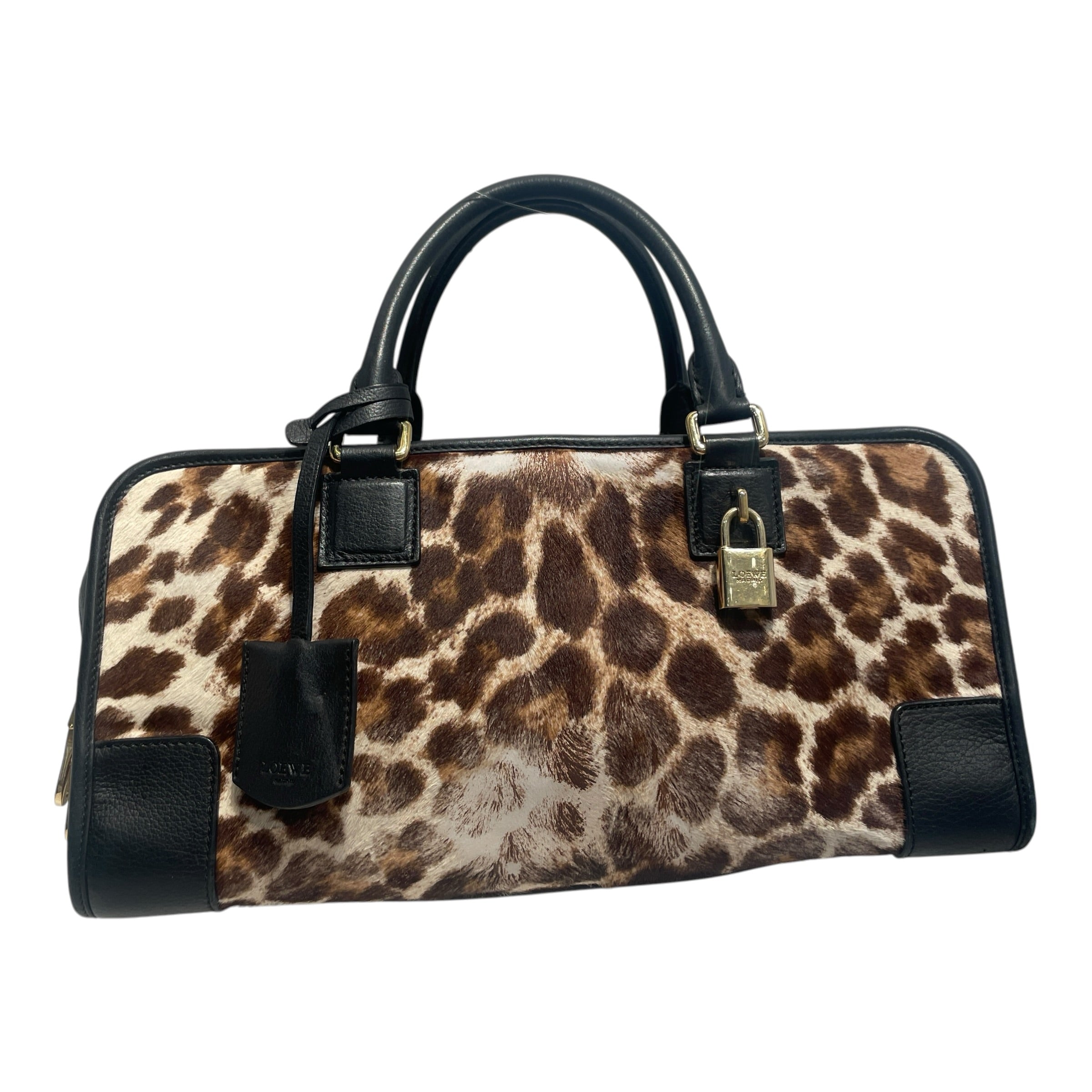 LOEWE/Hand Bag/Animal Pattern/Leather/BRW/Leopard-Print Leather Trim Bag view 1