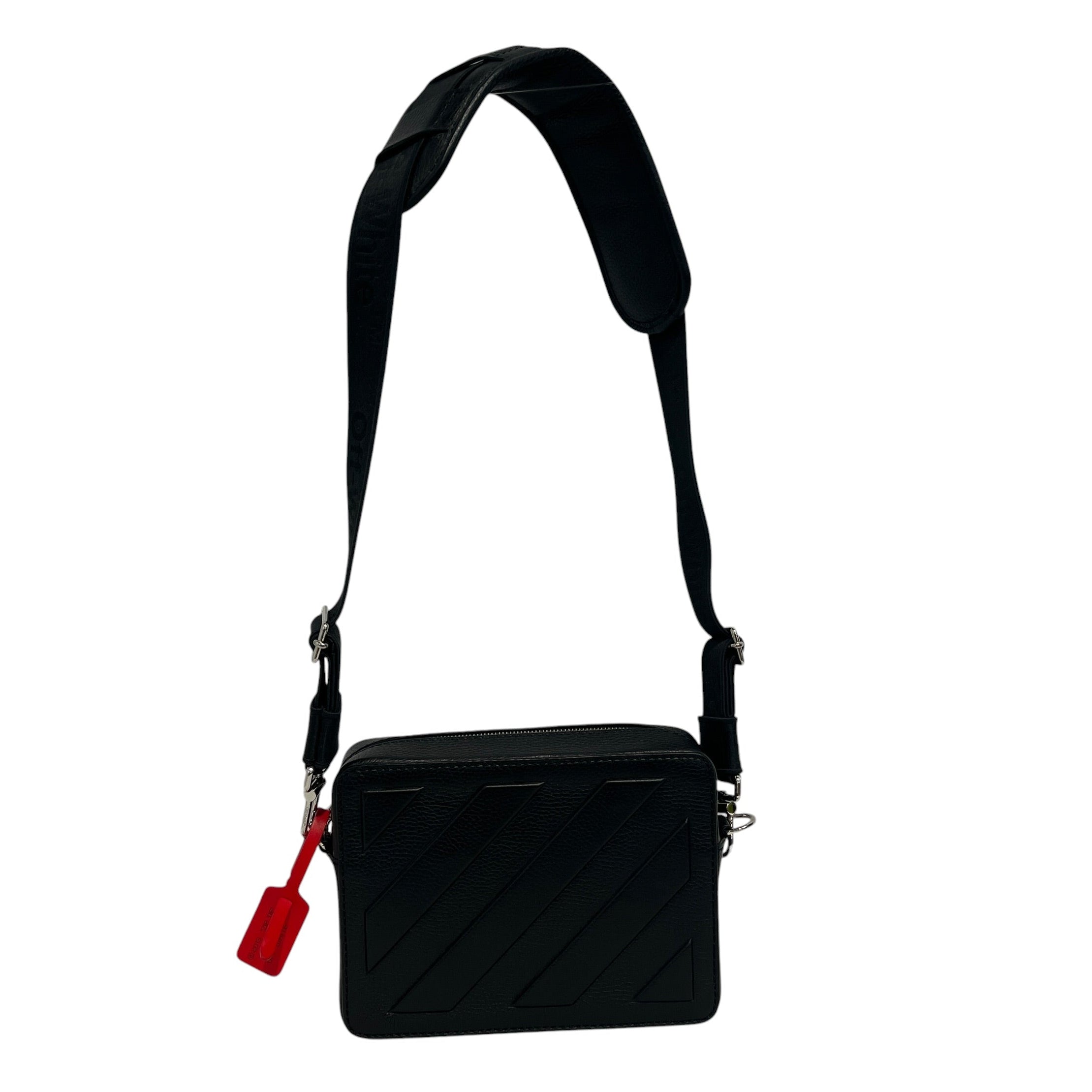 OFF-WHITE/Cross Body Bag/Leather/BLK/diag messenger bag view 1