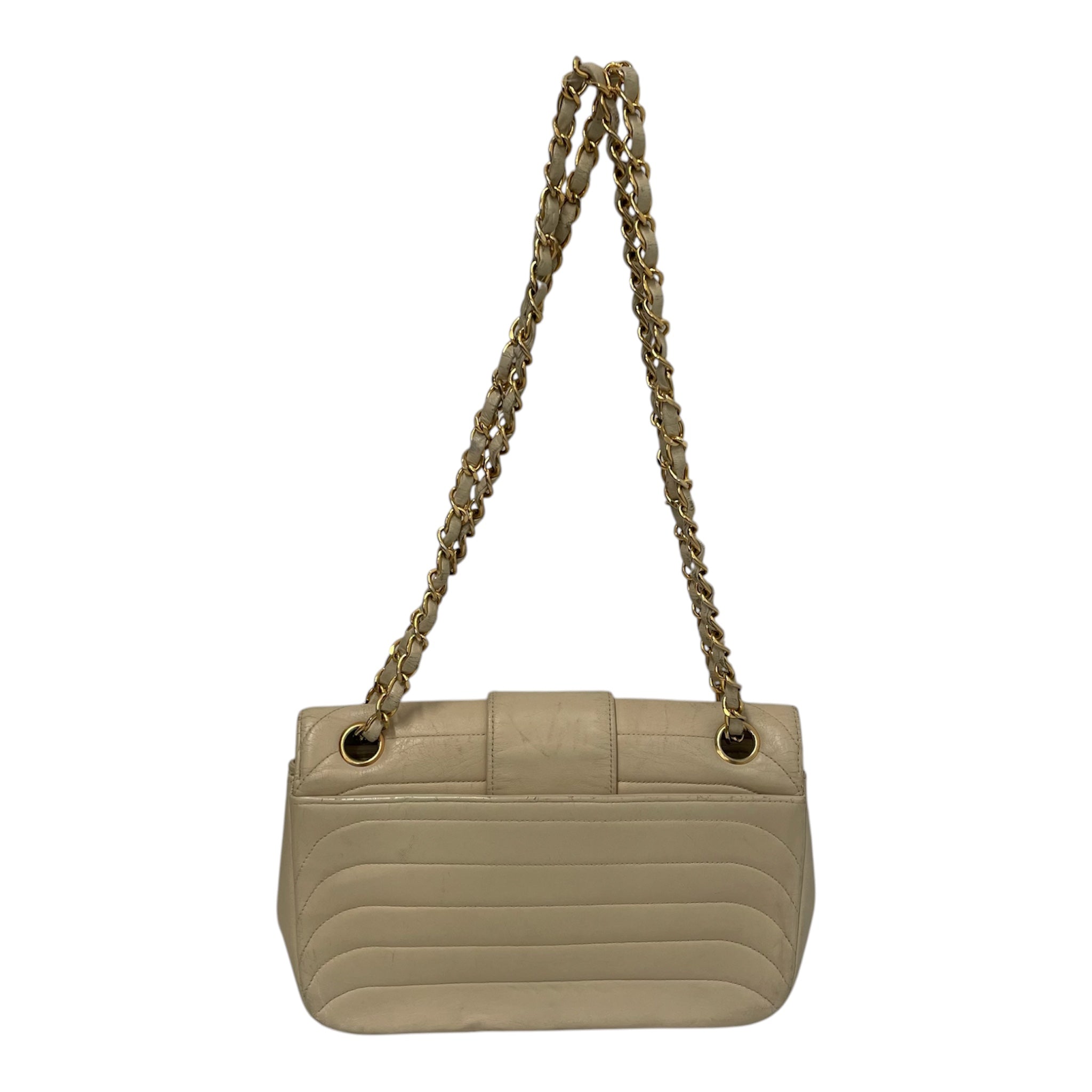 CHANEL/Cross Body Bag/Stripe/Leather/CRM/STRIPESTICHGOLDCC view 2