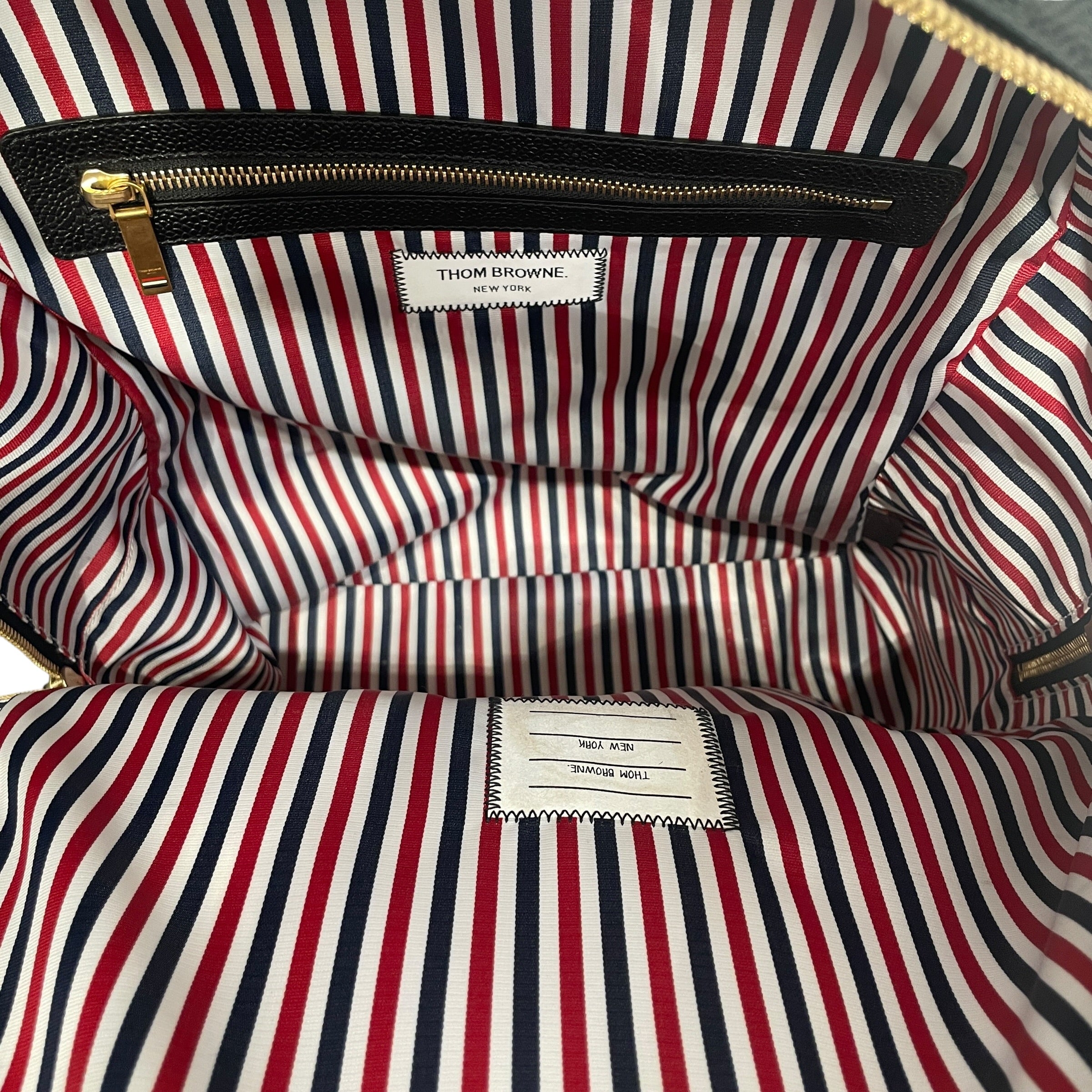 THOM BROWNE. NEW YORK/Backpack/Leather/BLK/PEBBLED LEATHER PACK/GLD HARDW view 5