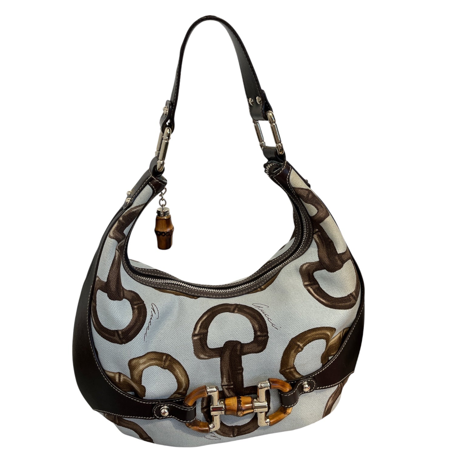GUCCI/Hand Bag/All Over Print/Cotton/MLT/bamboo horsebit handbag view 1