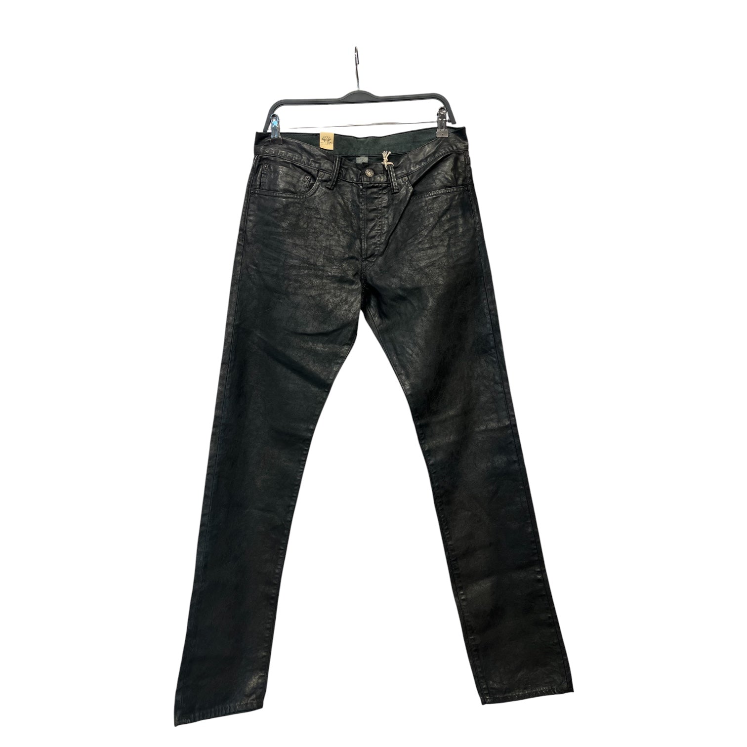 RRL/Skinny Pants/32/Denim/BLK/32x34 waxed slim narrow pants view 1